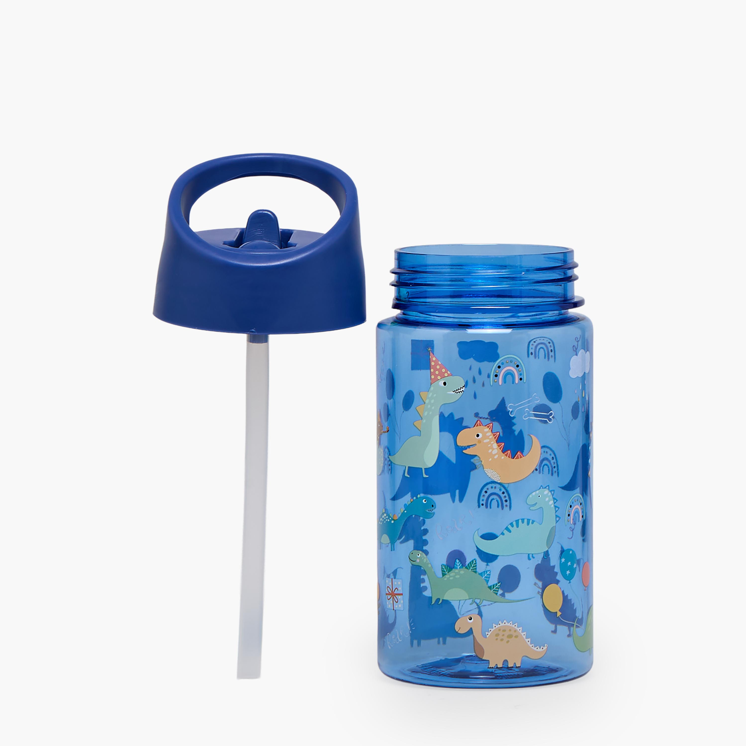 Juniors Dinosaur Print Water Bottle with Flip Spout and Handle-school-waterbottles-image-2