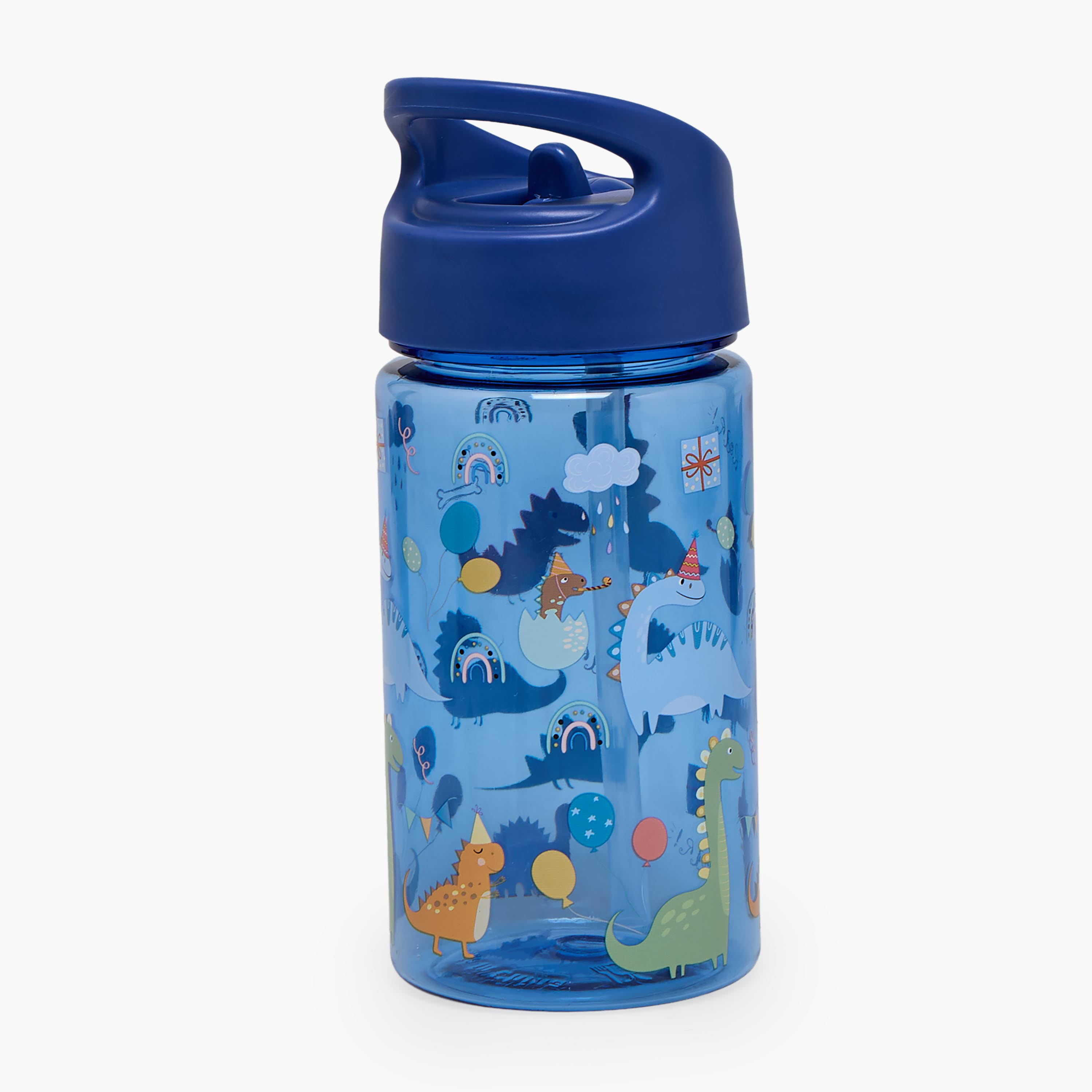 Juniors Dinosaur Print Water Bottle with Flip Spout and Handle-school-waterbottles-image-3