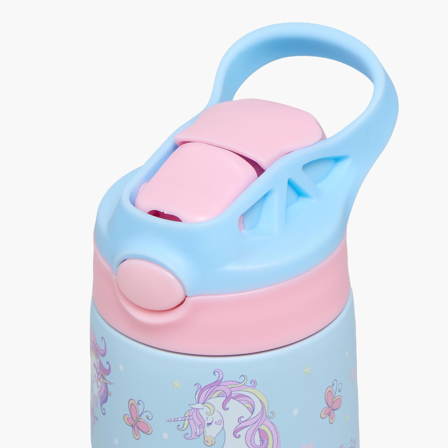Juniors Unicorn Print Stainless Steel Water Bottle with Flip Spout and Handle-school-waterbottles-image-4