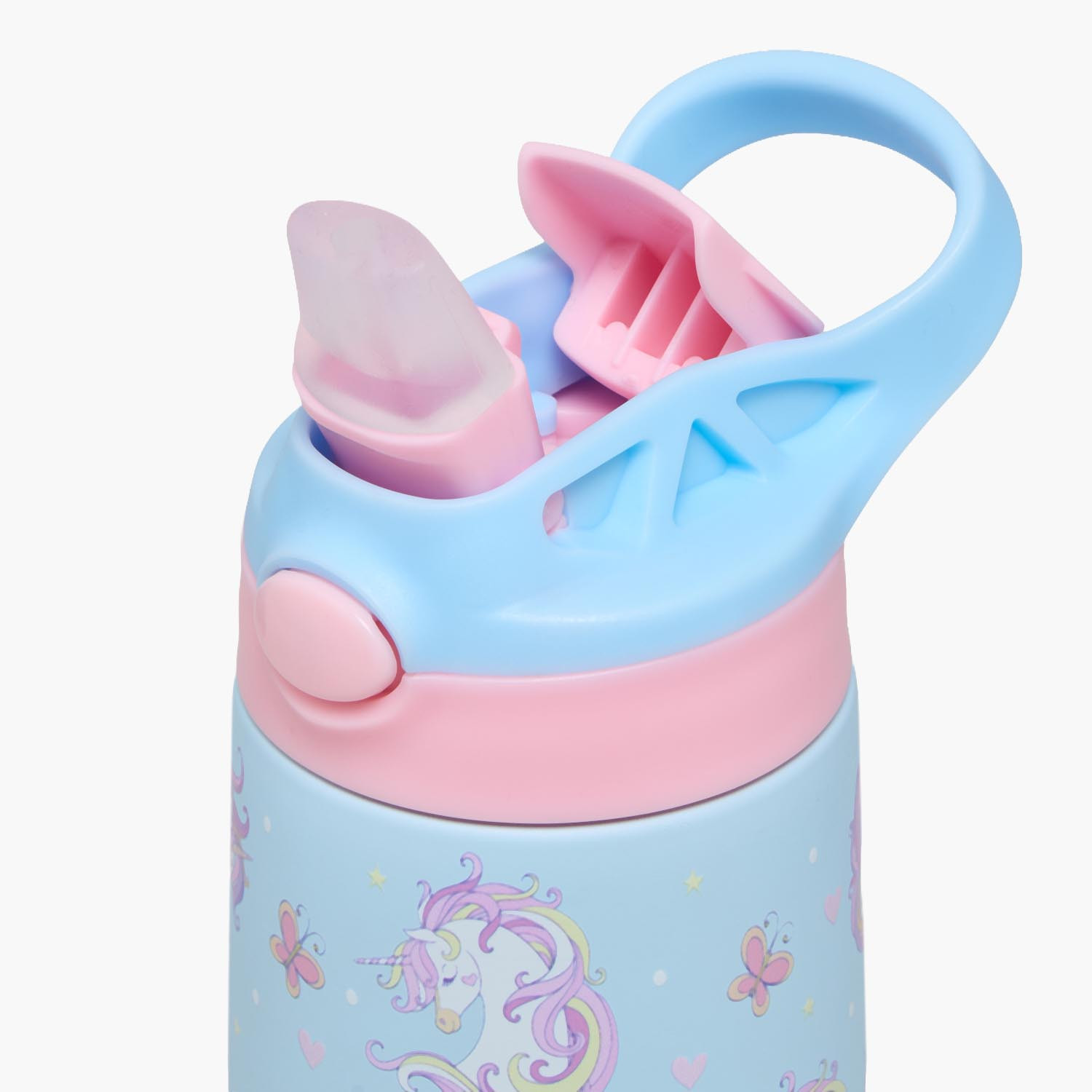 Juniors Unicorn Print Stainless Steel Water Bottle with Flip Spout and Handle-school-waterbottles-image-6