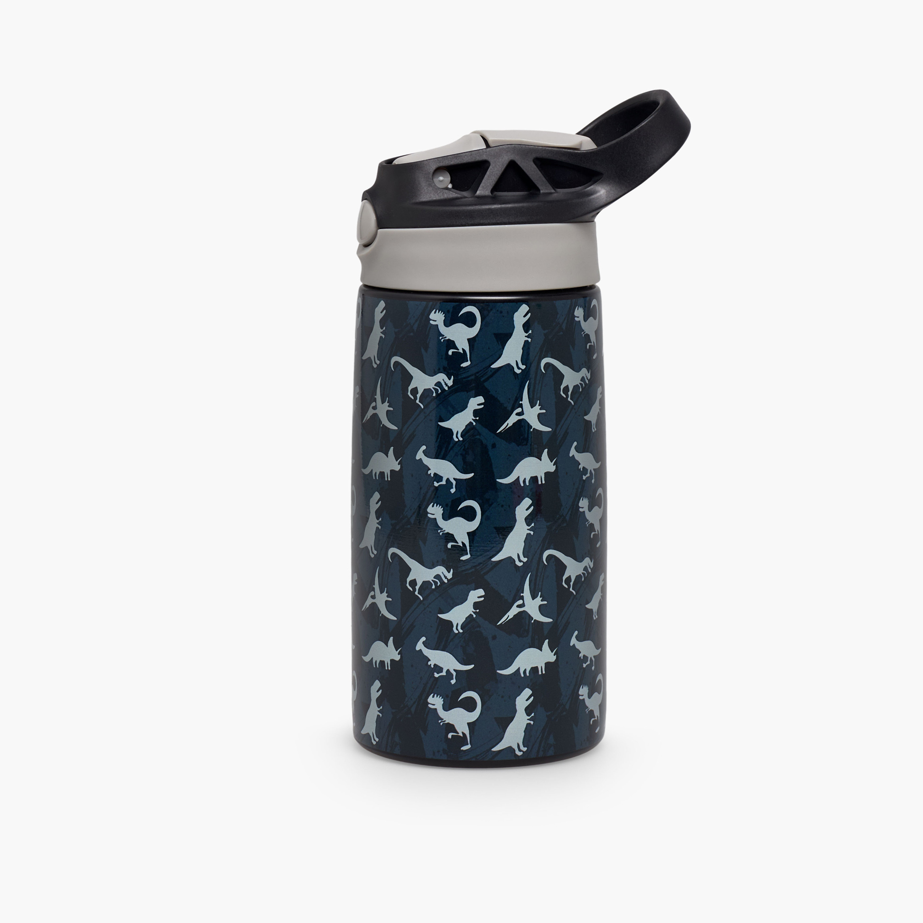 Juniors Dinosaur Print Stainless Steel Water Bottle with Flip Spout and Handle-school-waterbottles-image-1