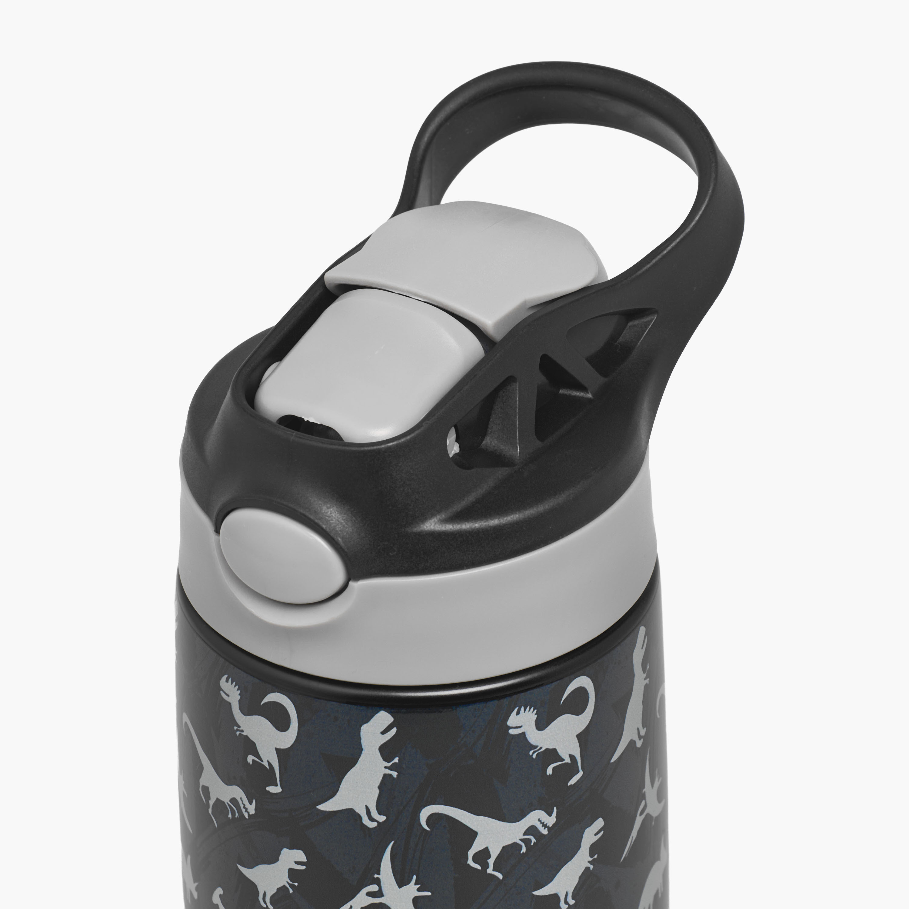 Juniors Dinosaur Print Stainless Steel Water Bottle with Flip Spout and Handle-school-waterbottles-image-4
