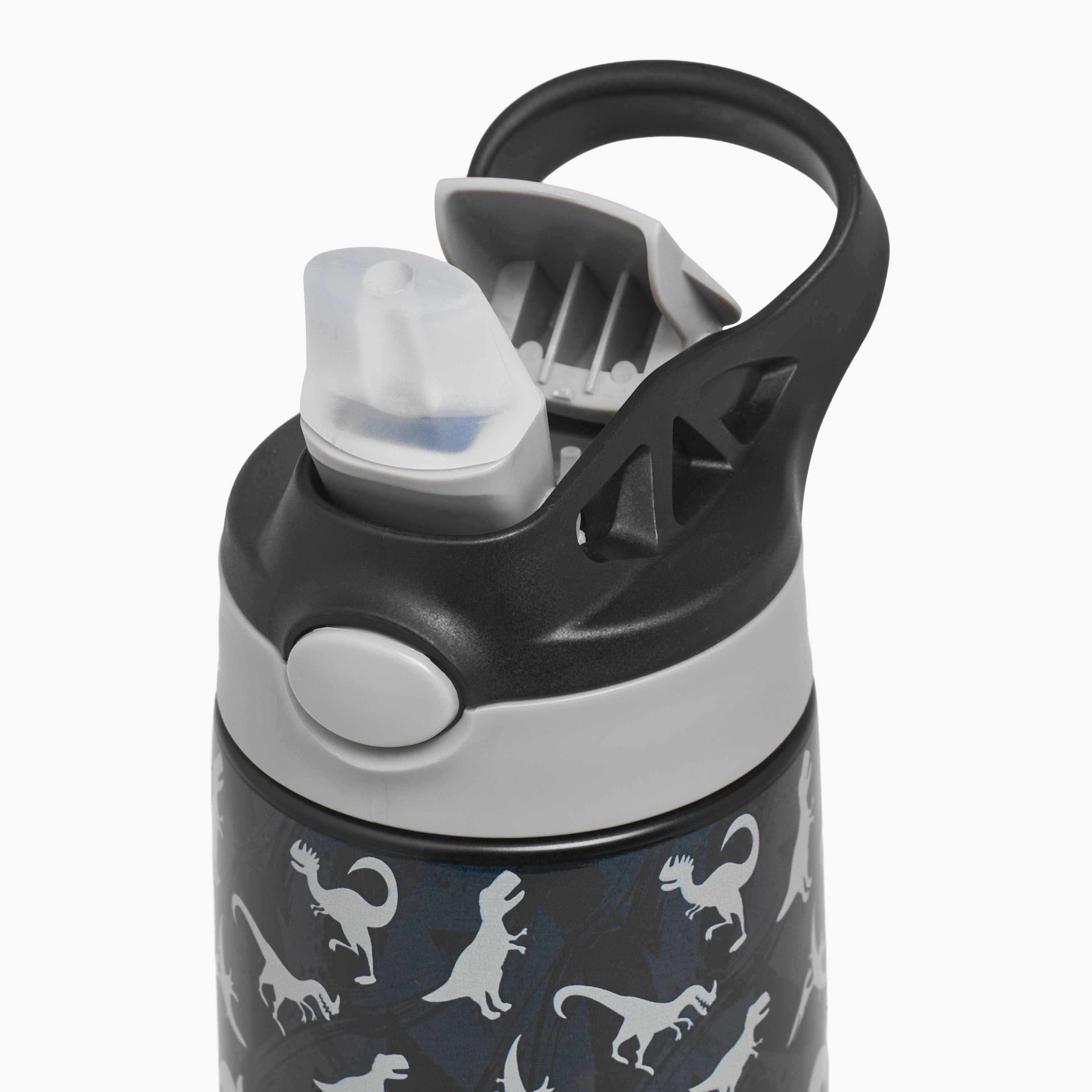 Juniors Dinosaur Print Stainless Steel Water Bottle with Flip Spout and Handle-school-waterbottles-image-5