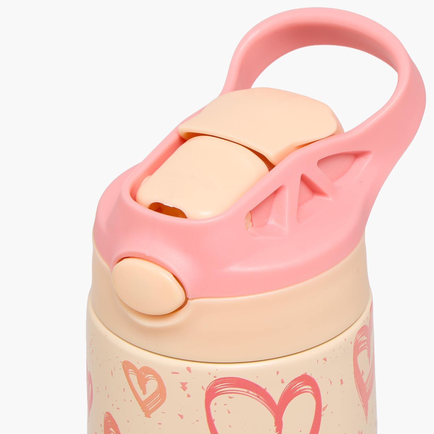 Juniors Heart Print Stainless Steel Water Bottle with Flip Spout and Handle-school-waterbottles-image-4