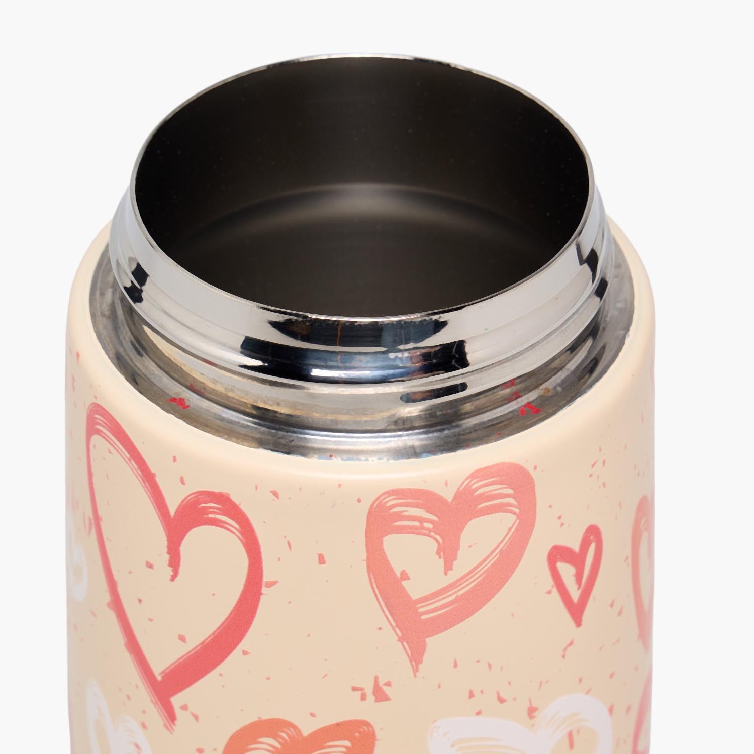 Juniors Heart Print Stainless Steel Water Bottle with Flip Spout and Handle-school-waterbottles-image-5