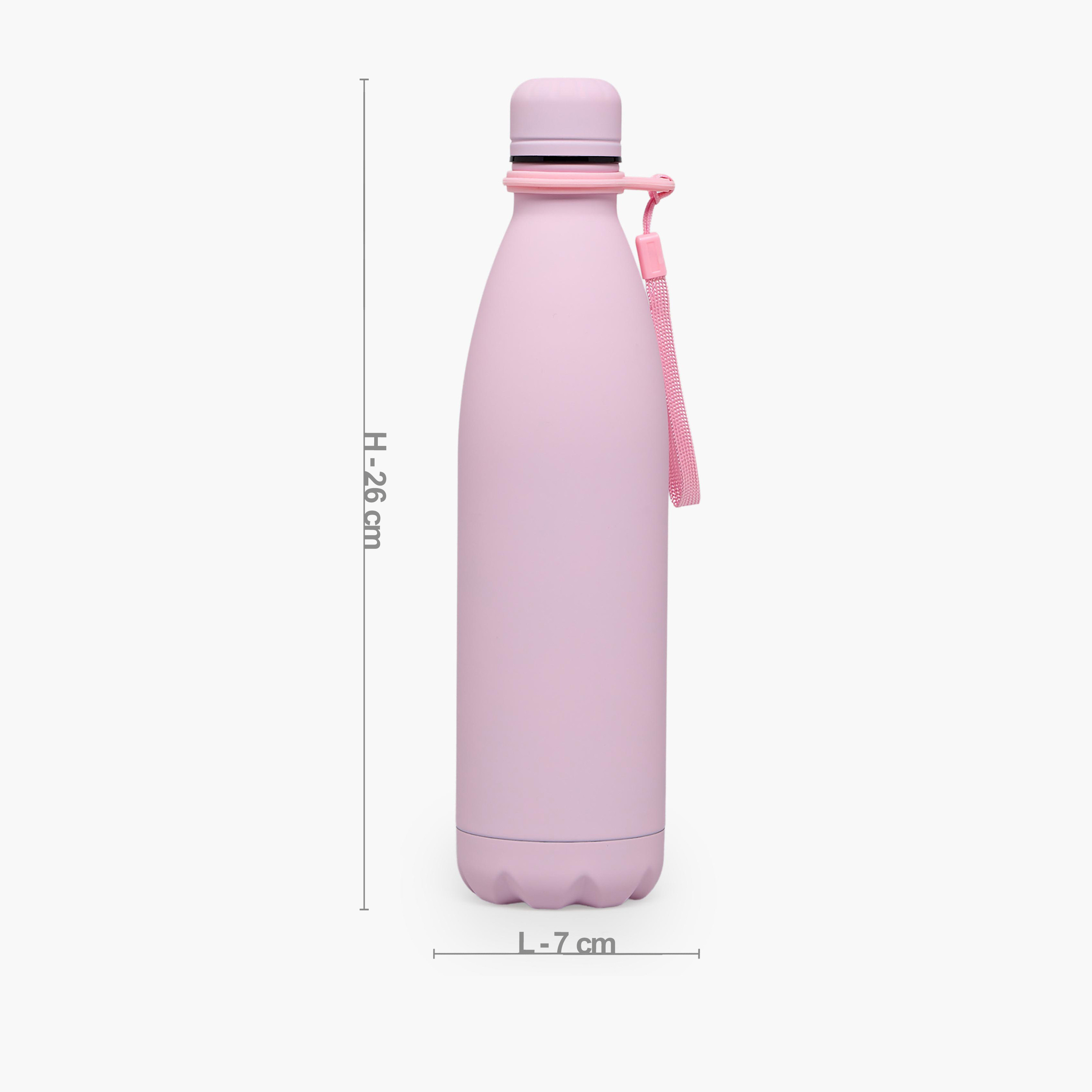 قارورة مياه ستانليس ستيل سادة بفوهة واسعة وحزام معصم من جونيورز-school-waterbottles-image-4