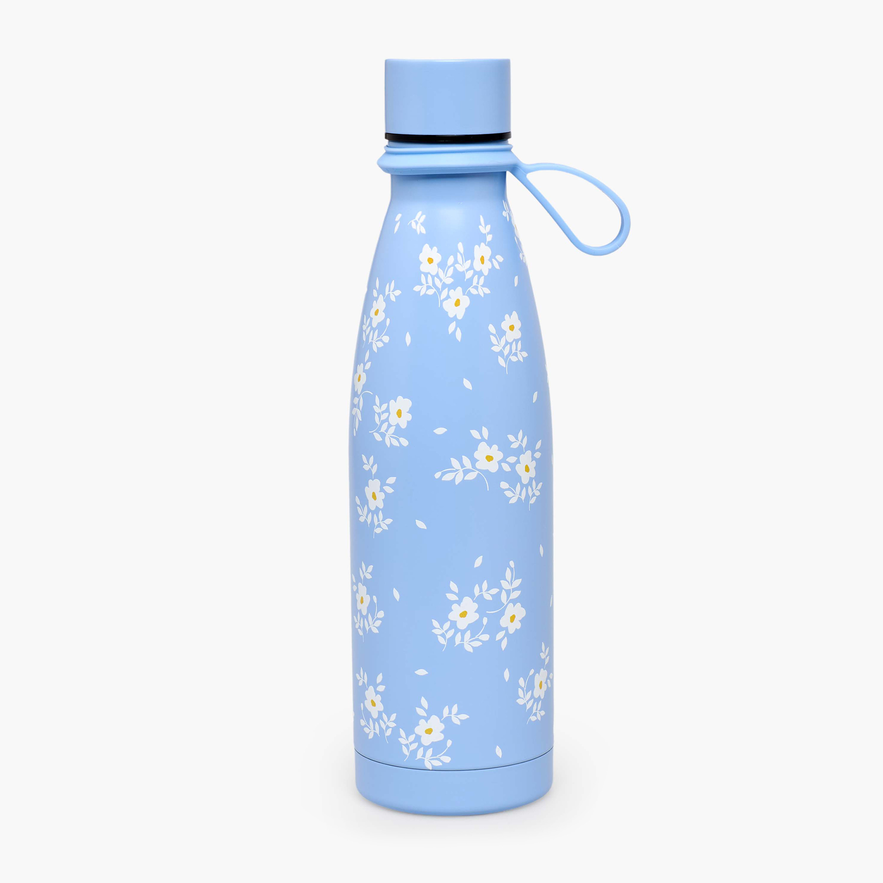 قارورة مياه ستانليس ستيل بجدار مزدوج وتصميم مانع للتسرب وطبعات زهرية من جونيورز-school-waterbottles-image-1