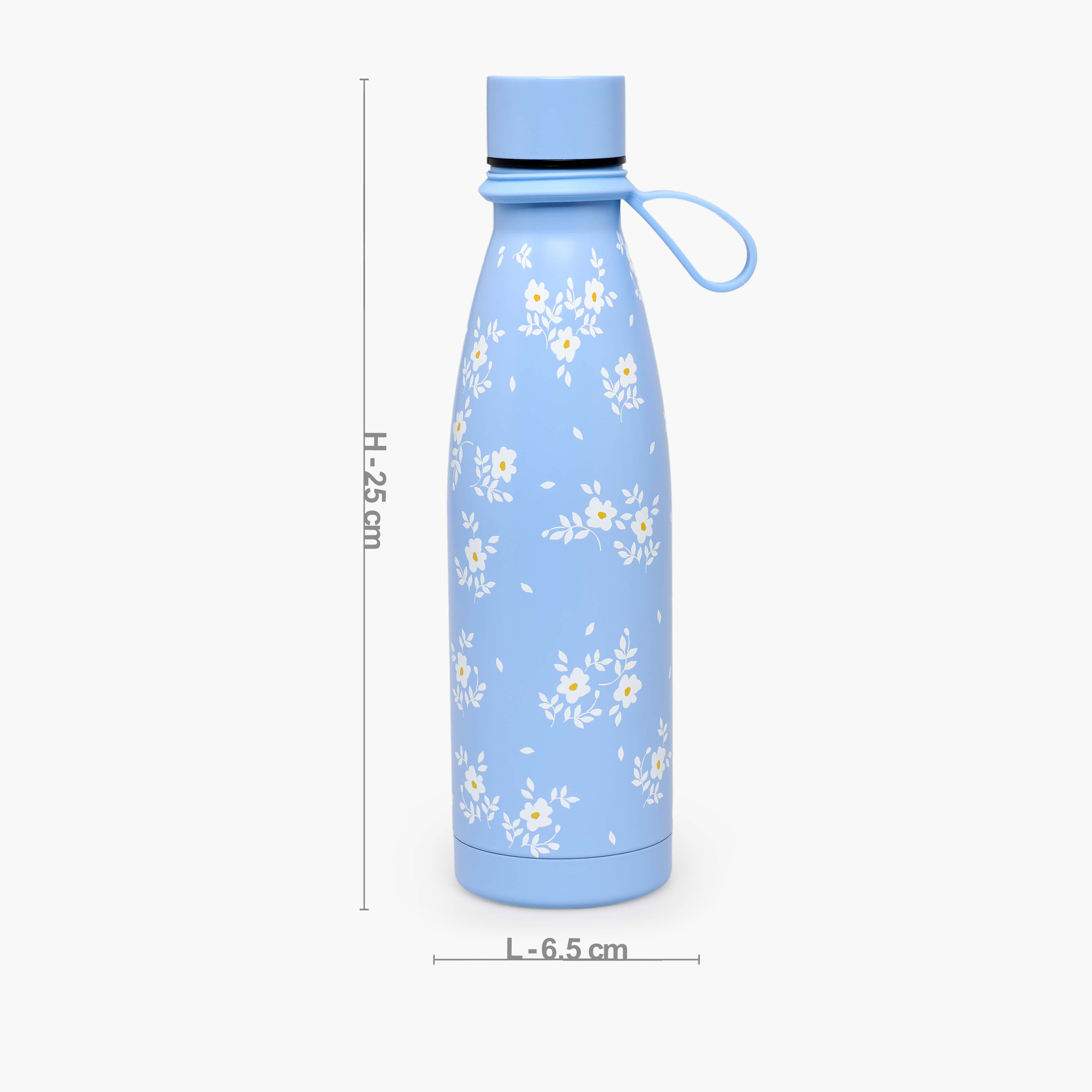 قارورة مياه ستانليس ستيل بجدار مزدوج وتصميم مانع للتسرب وطبعات زهرية من جونيورز-school-waterbottles-image-4