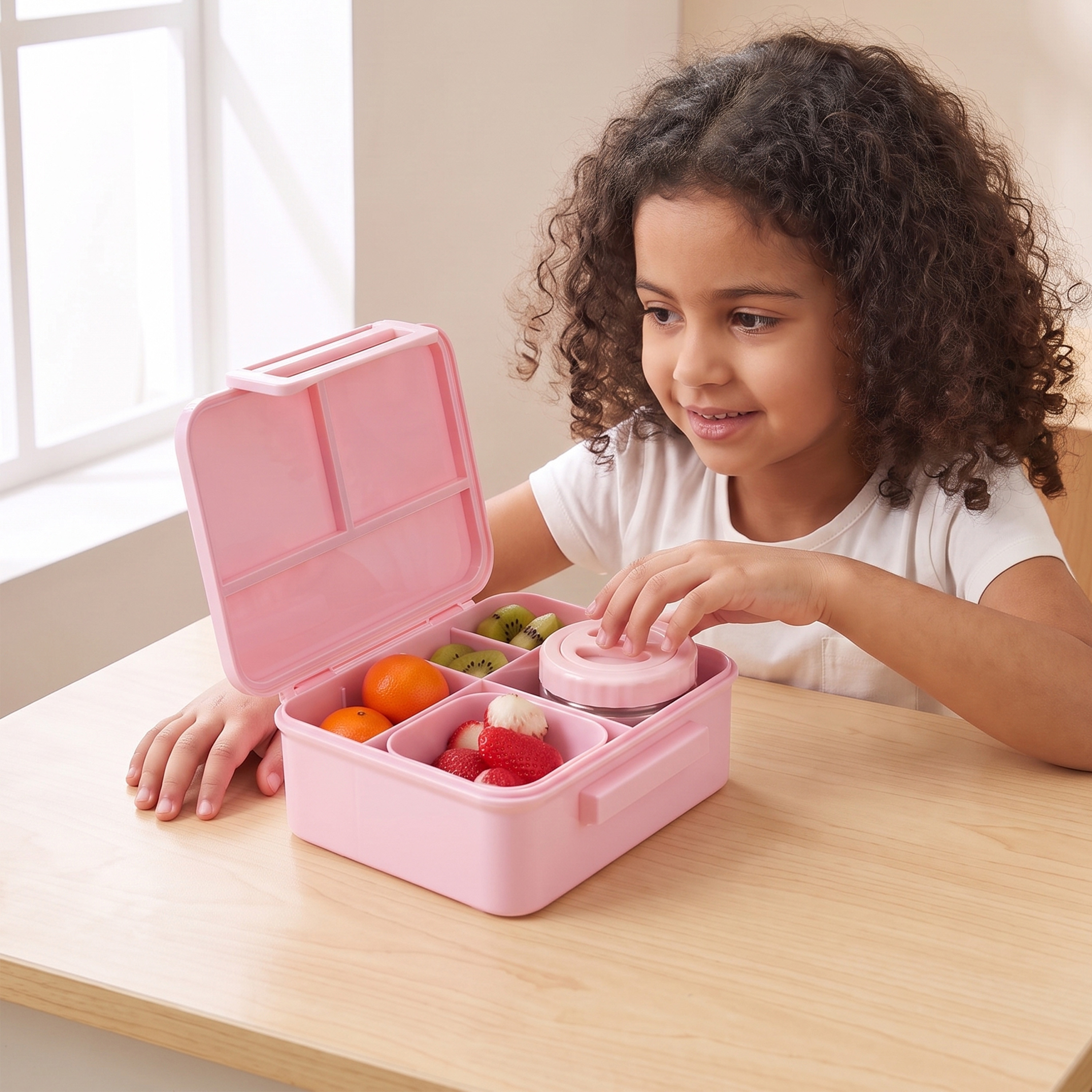 Juniors Solid Bento Lunch Box for Kids with Food Jar-school-lunchessentials-lunchboxes-image-3