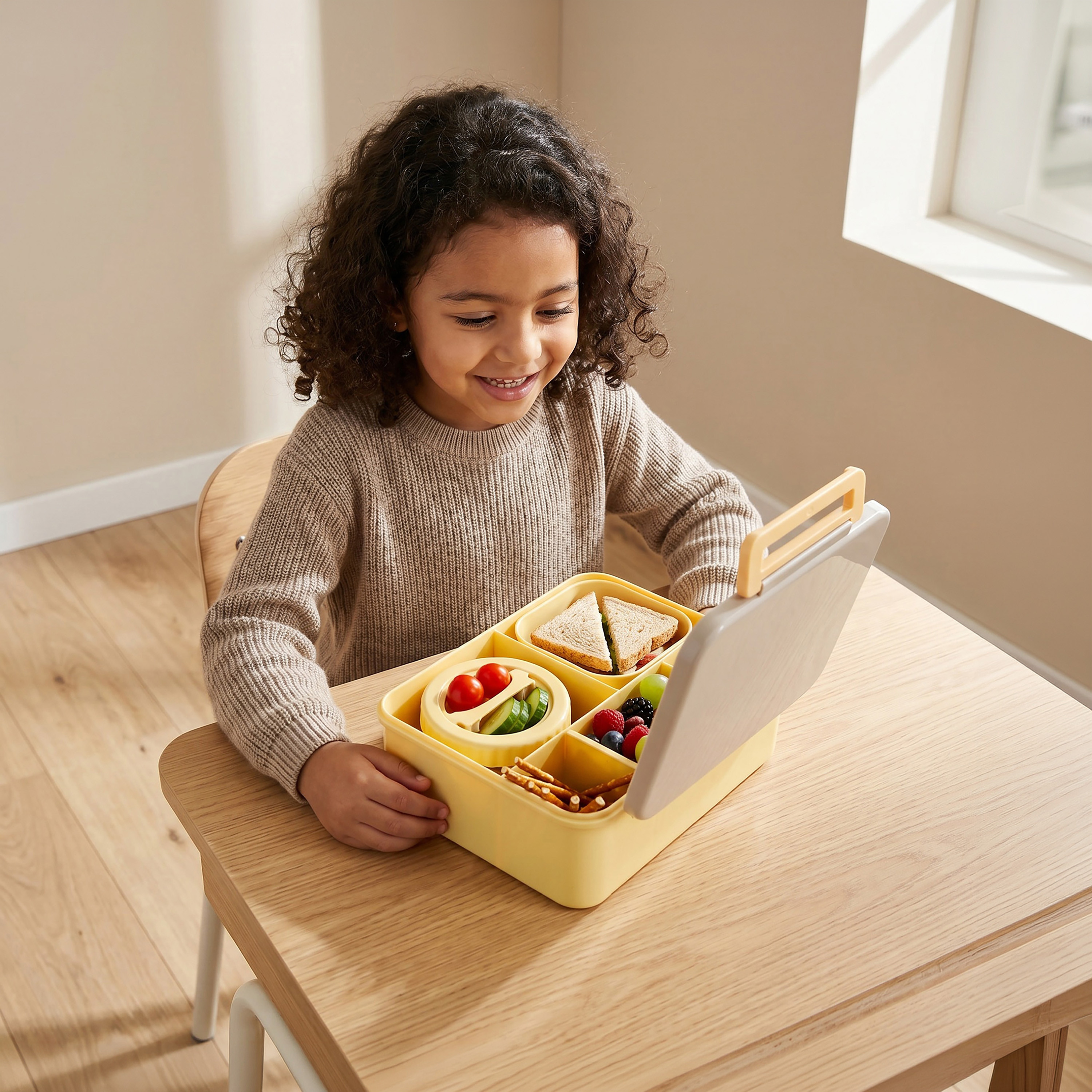 صندوق غداء بينتو سادة للأطفال مع جرة طعام من جونيورز-school-lunchessentials-lunchboxes-image-3
