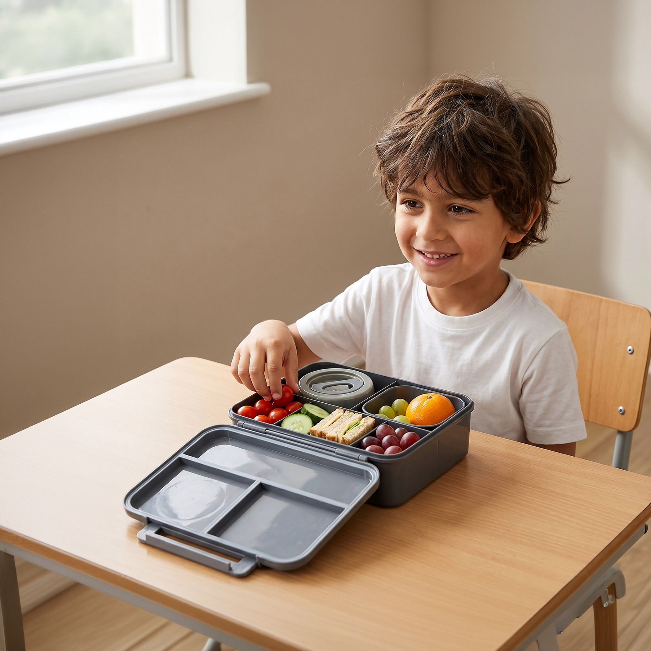 صندوق غداء بينتو سادة للأطفال مع جرة طعام من جونيورز-school-lunchessentials-lunchboxes-image-3