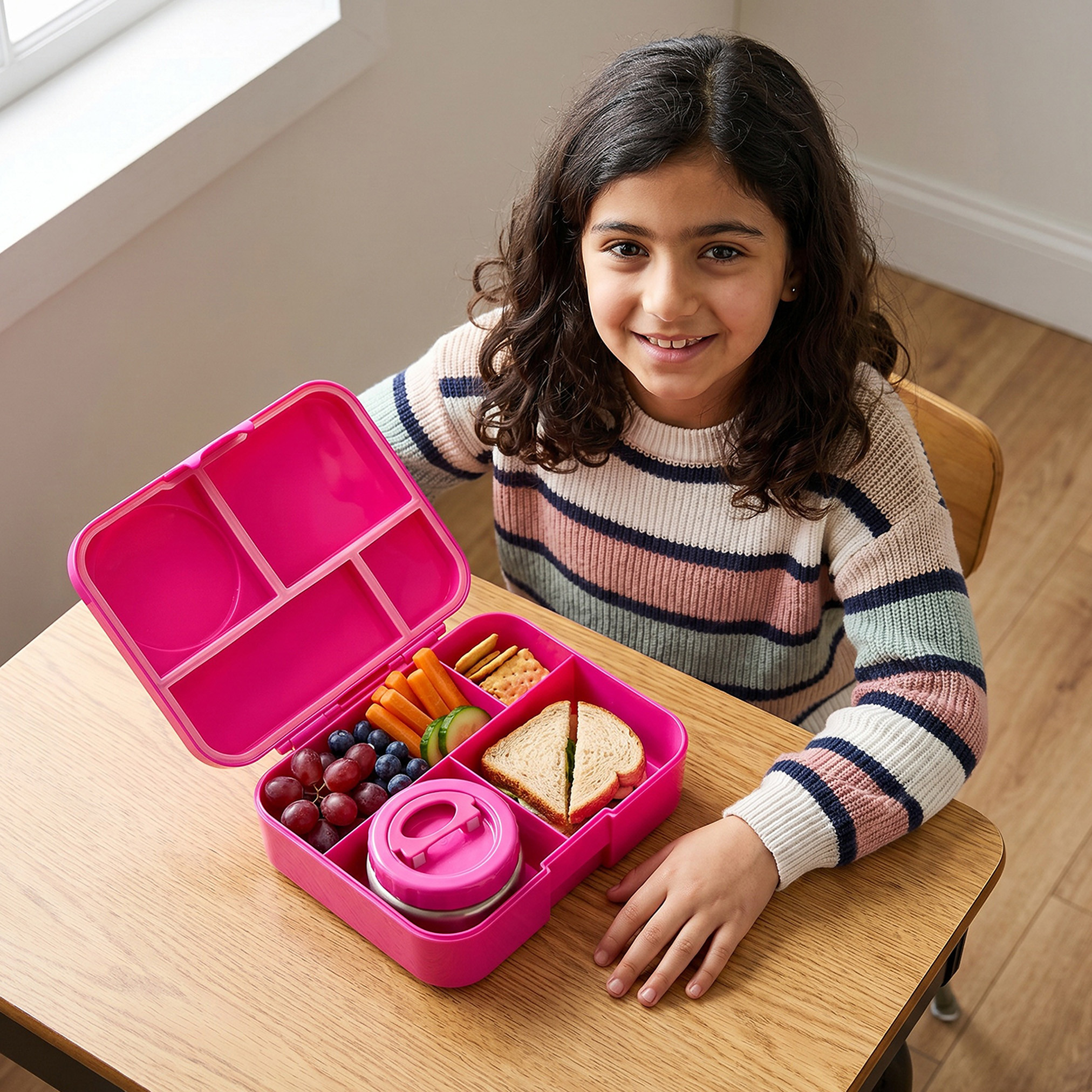 Juniors Solid Bento Lunch Box for Kids 8-12 Years with 4 Compartments - 1.1 L-school-lunchessentials-lunchboxes-image-3