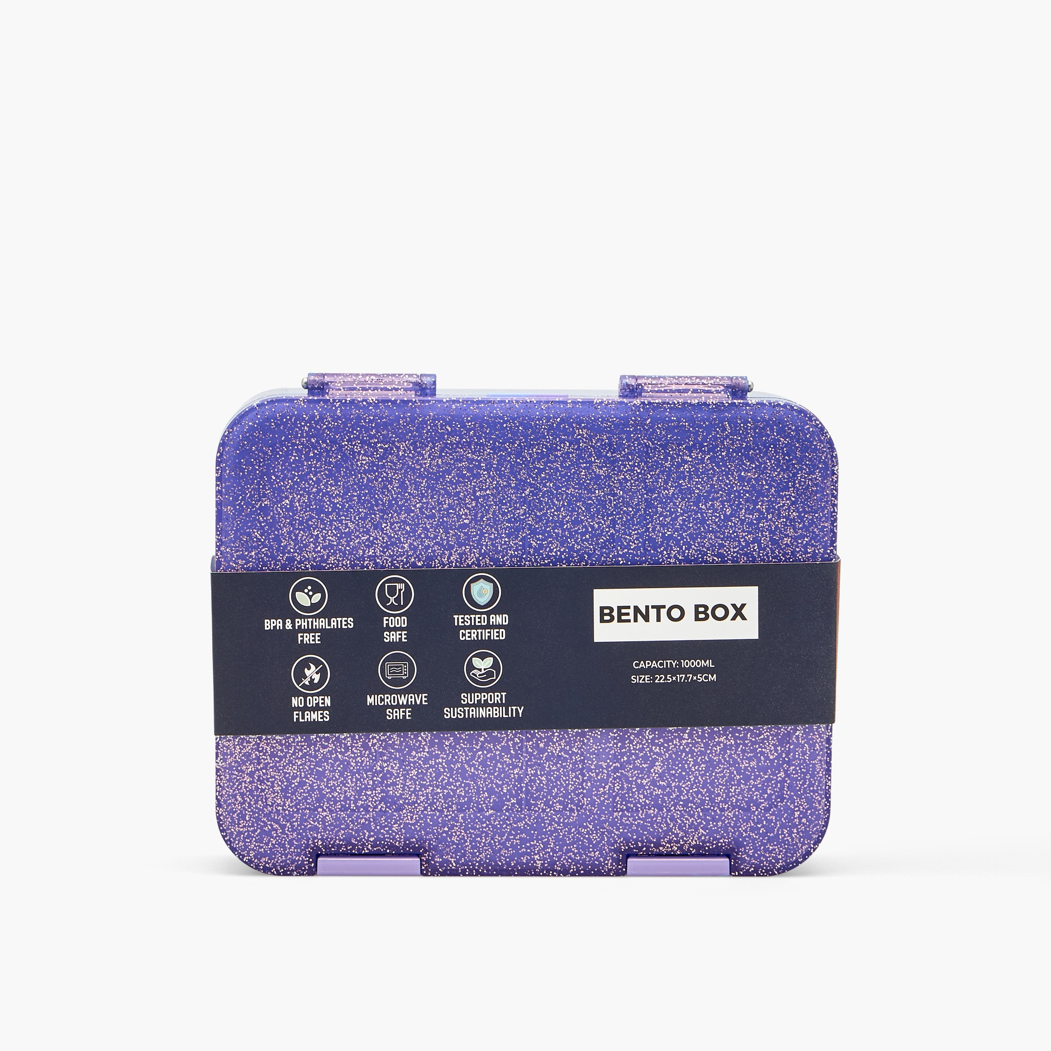 Juniors Glitter Bento Lunch Box for Girls with Clip Lock Lid - 1 L-school-lunchessentials-lunchboxes-image-11