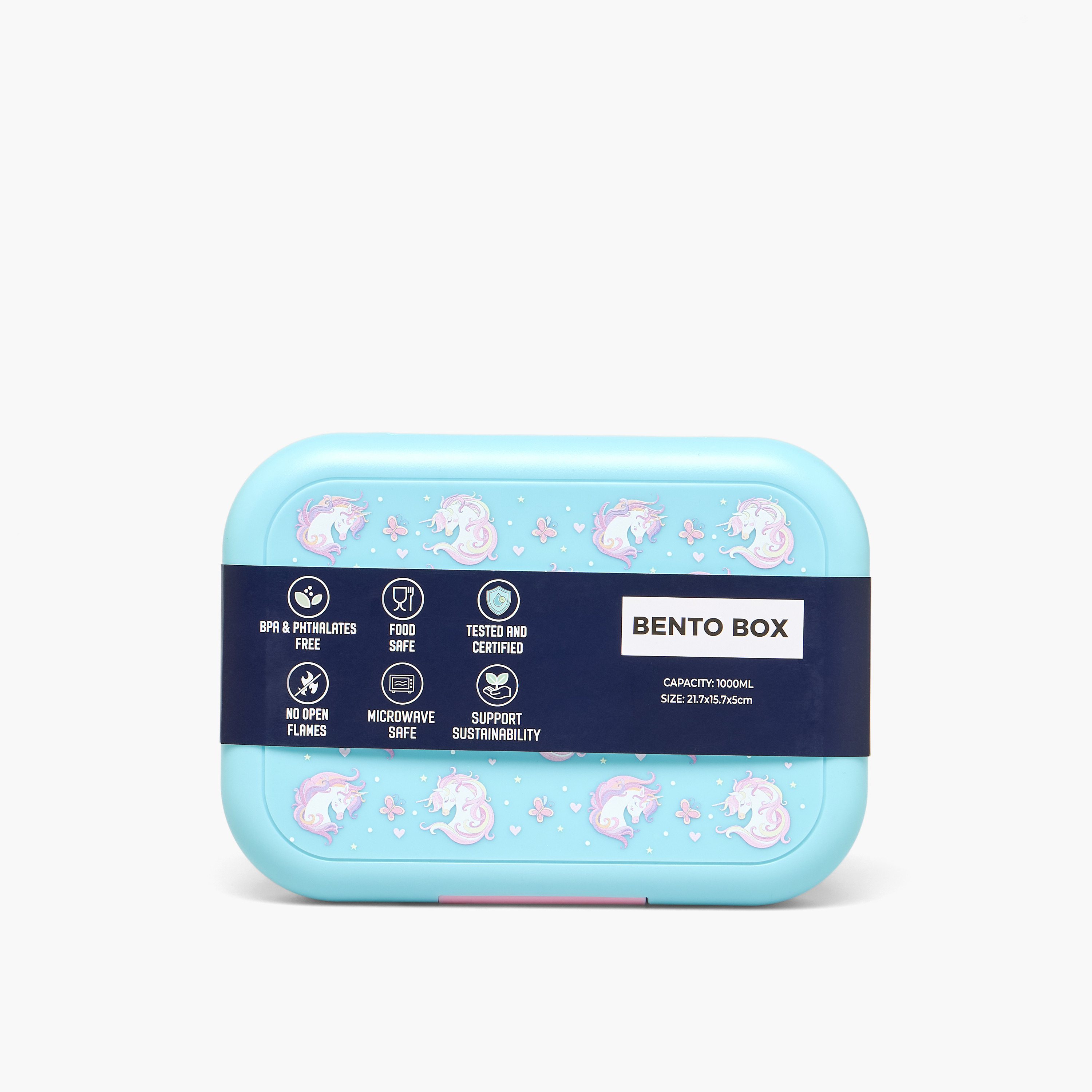 علبة طعام بطبعة يونيكورن للبنات مع إغلاق بمشبك-school-lunchessentials-lunchboxes-image-11