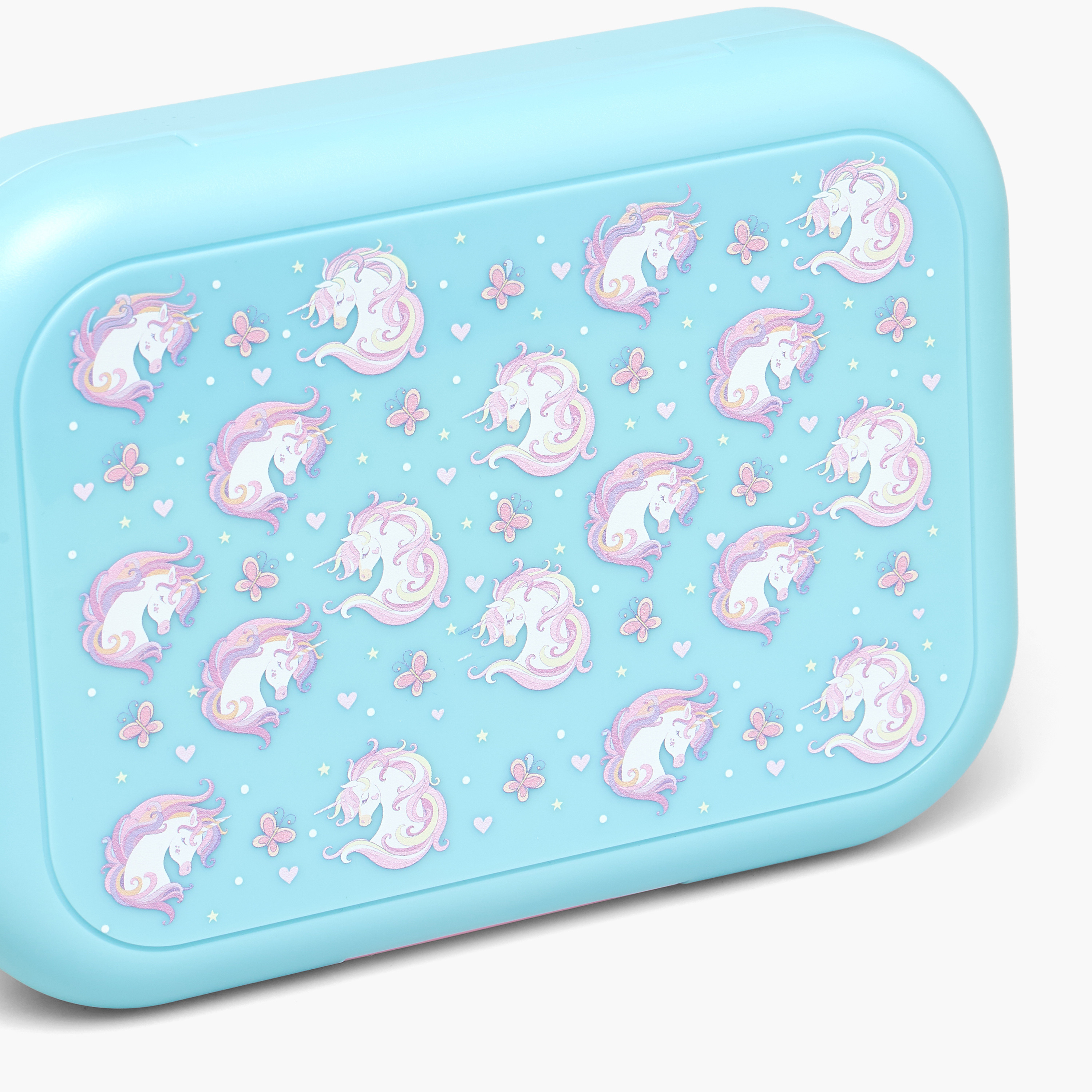 علبة طعام بطبعة يونيكورن للبنات مع إغلاق بمشبك-school-lunchessentials-lunchboxes-image-4