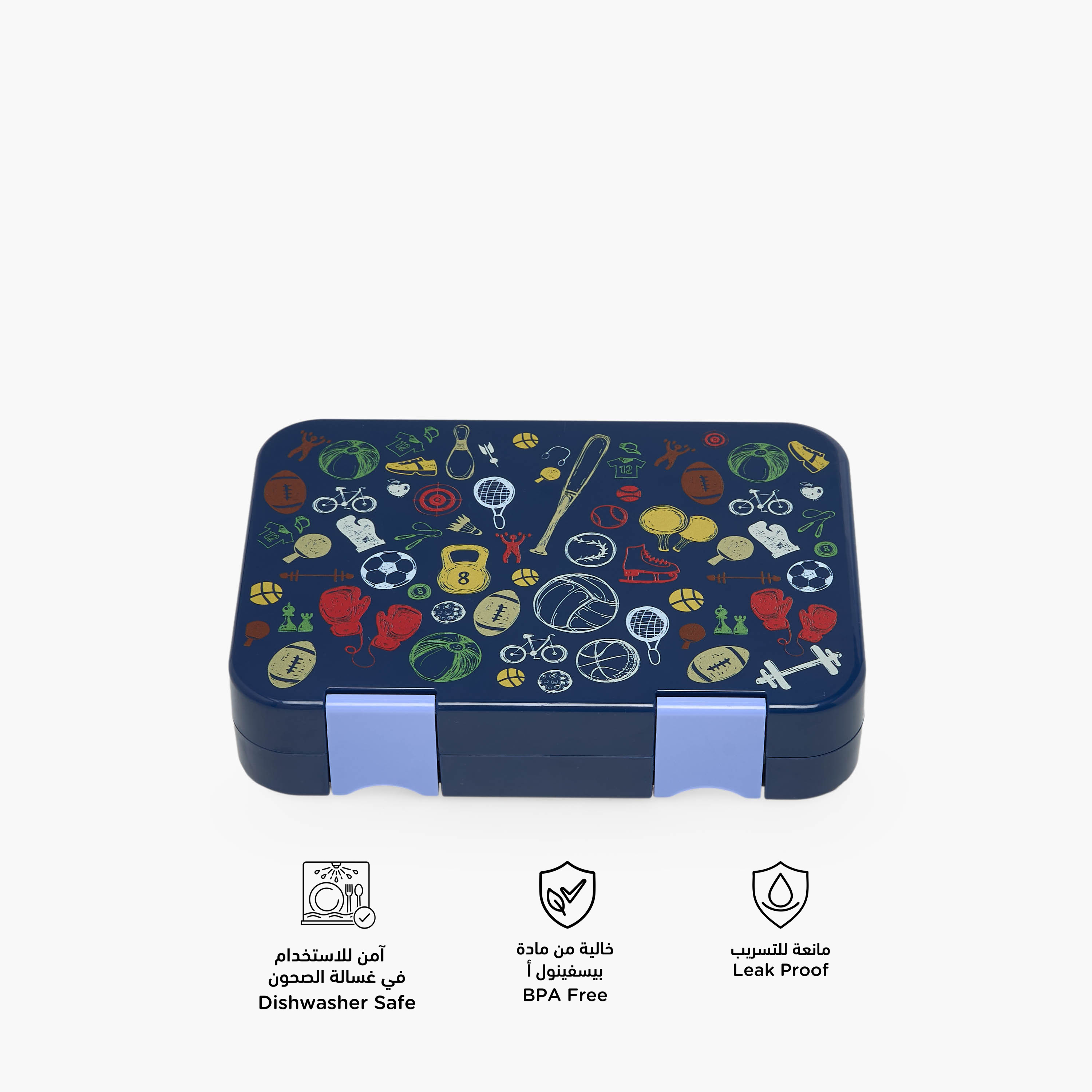 Juniors Sports Print Bento Lunch Box for Boys with Clip Lock Lid - 750 ml-school-lunchessentials-lunchboxes-image-2