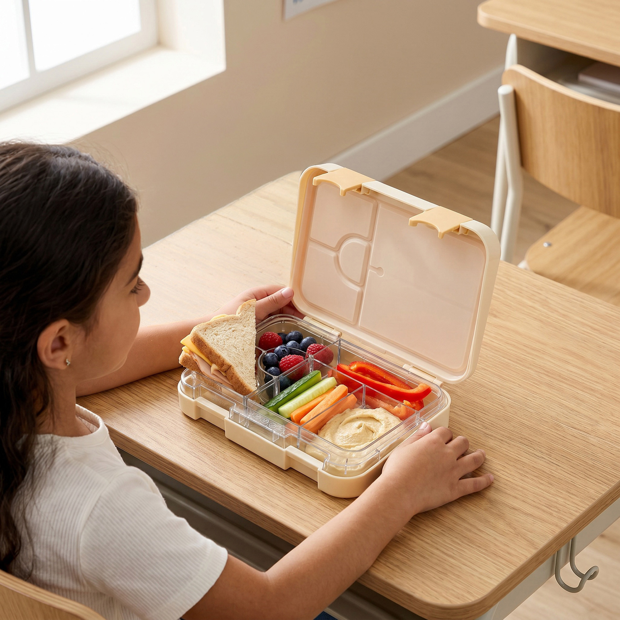 Juniors Floral Print Bento Lunch Box for Girls with Clip Lock Lid - 750 ml-school-lunchessentials-lunchboxes-image-3