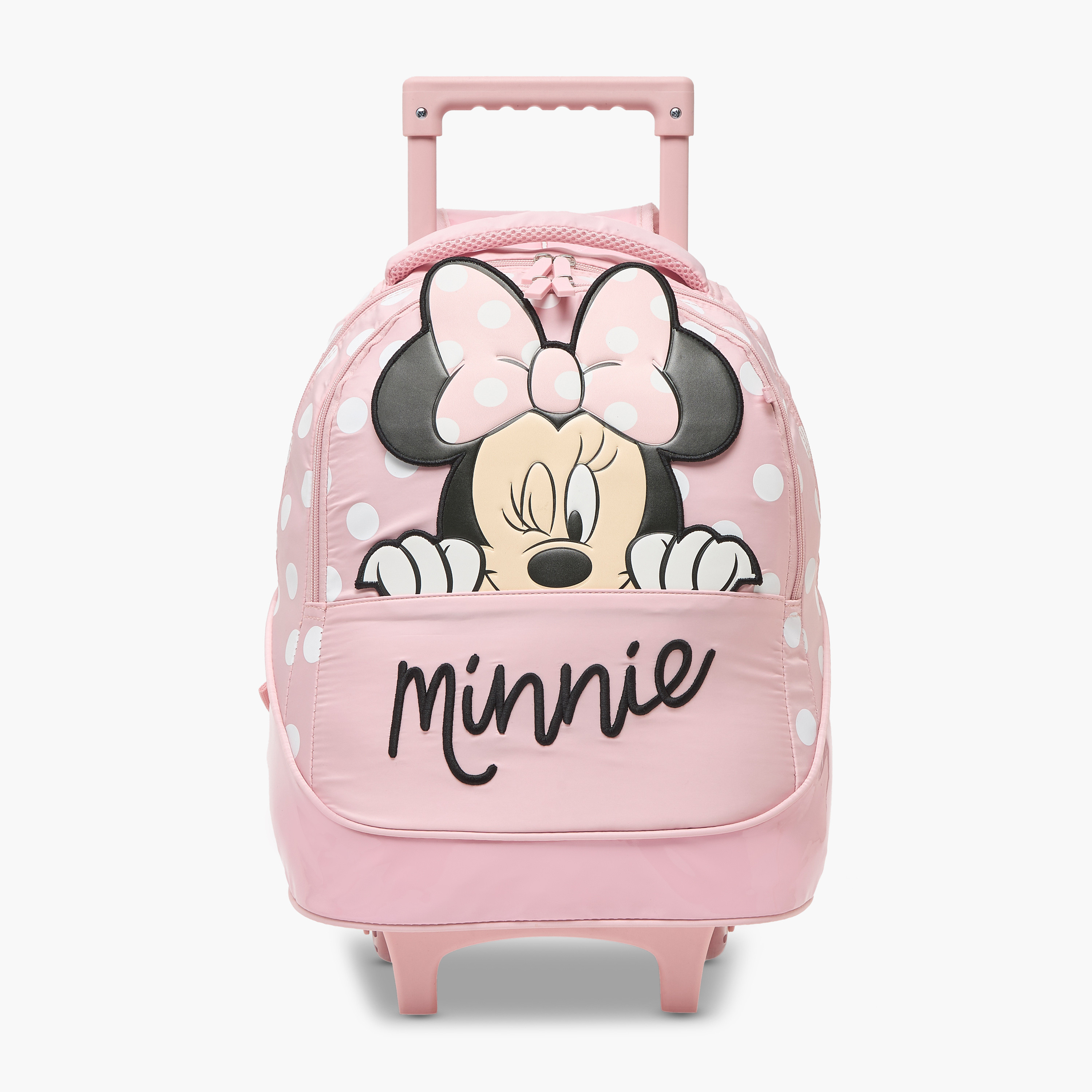 Disney Minnie Mouse Applique Trolley Bag for Girls 5-8 Years Retractable Handle - 16 inches-school-bagsandbackpacks-trolleybags-image-1