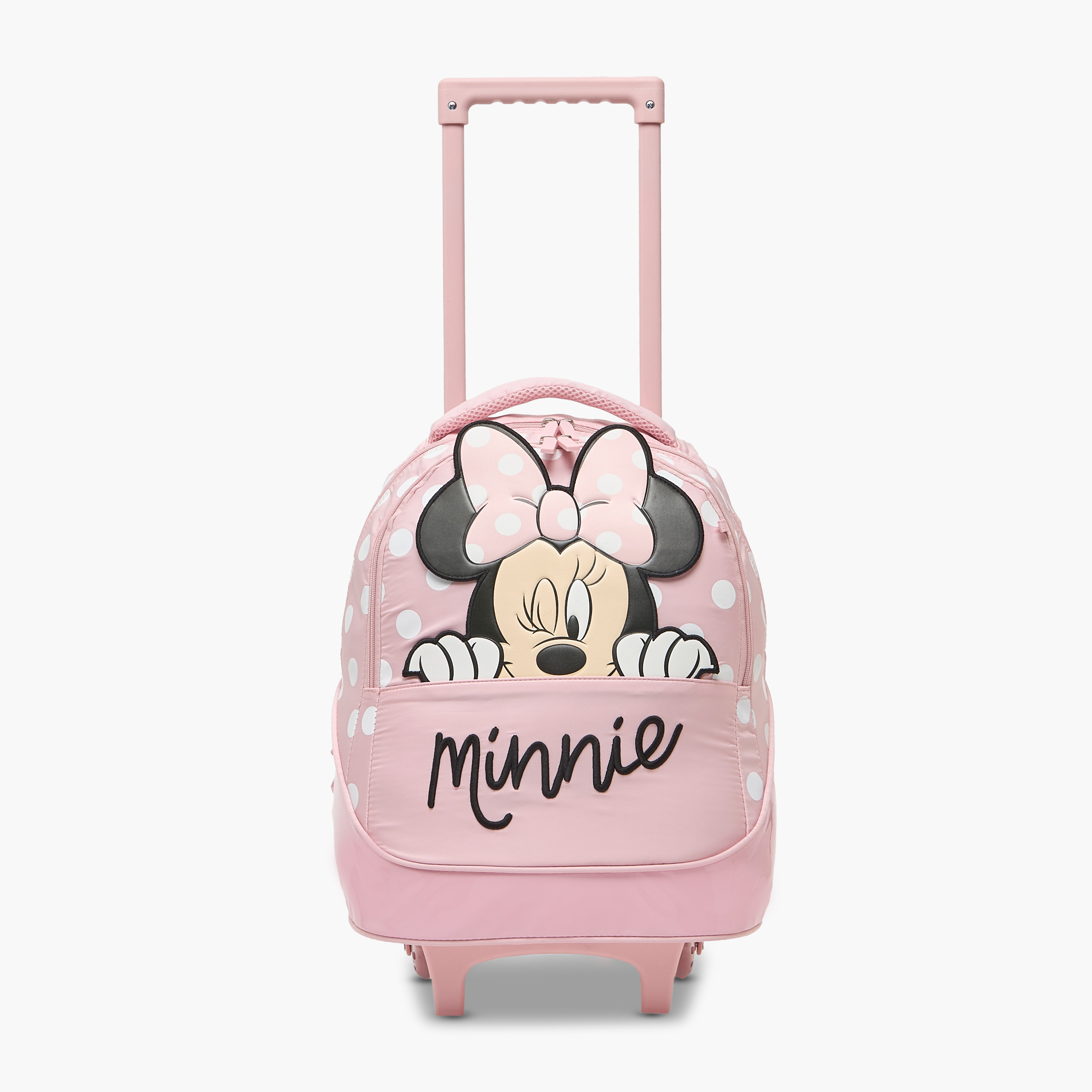 Disney Minnie Mouse Applique Trolley Bag for Girls 5-8 Years Retractable Handle - 16 inches-school-bagsandbackpacks-trolleybags-image-2