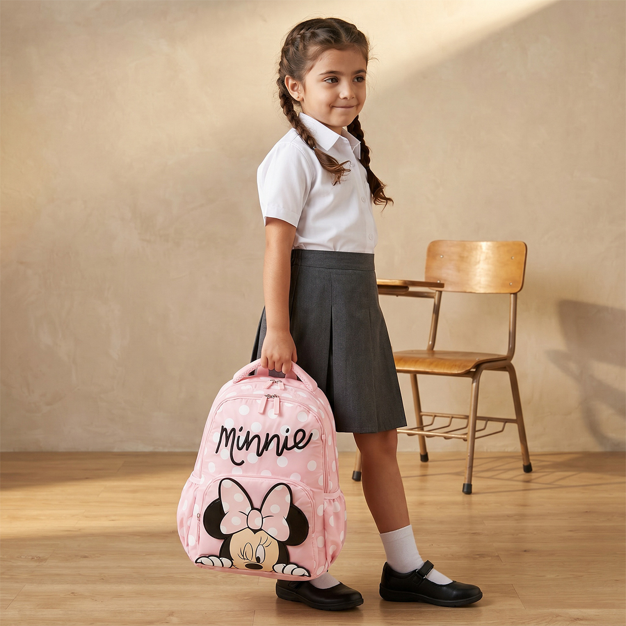 Disney Minnie Mouse Print Backpack for Girls 5-8 Years with Laptop Compartment - 16 inches-school-bagsandbackpacks-backpacks-image-4