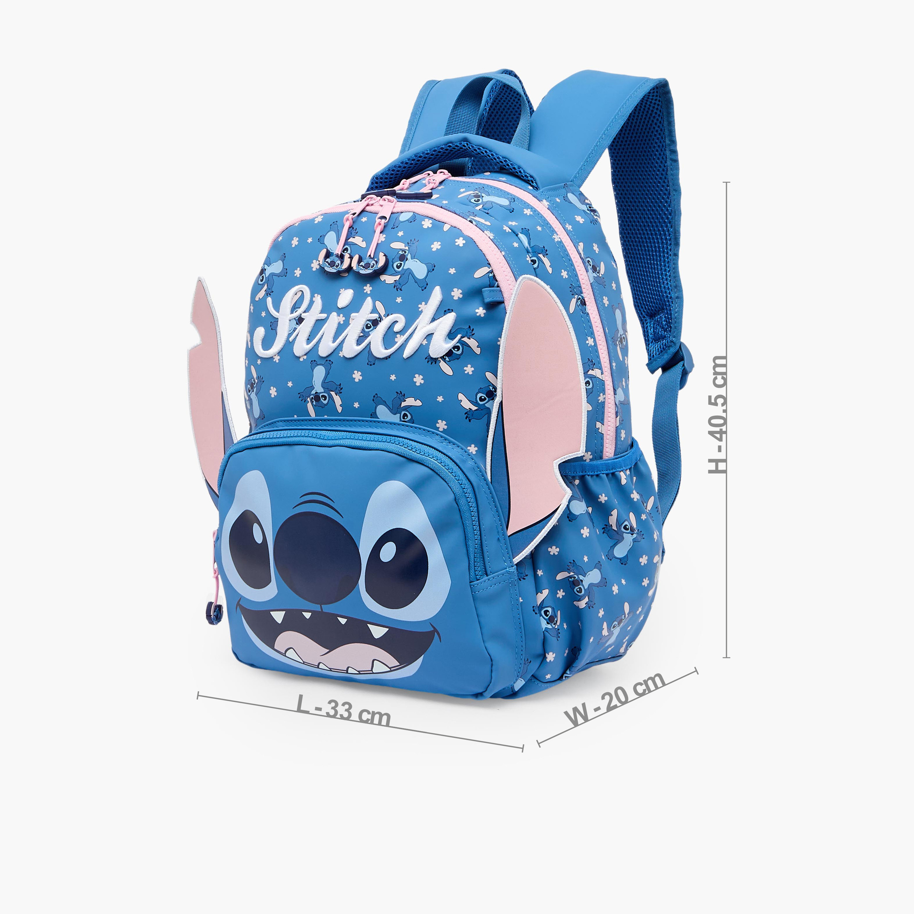 Disney Stitch Print Backpack for Girls 5-8 Years with Adjustable Shoulder Straps - 16 inches-school-bagsandbackpacks-backpacks-image-8