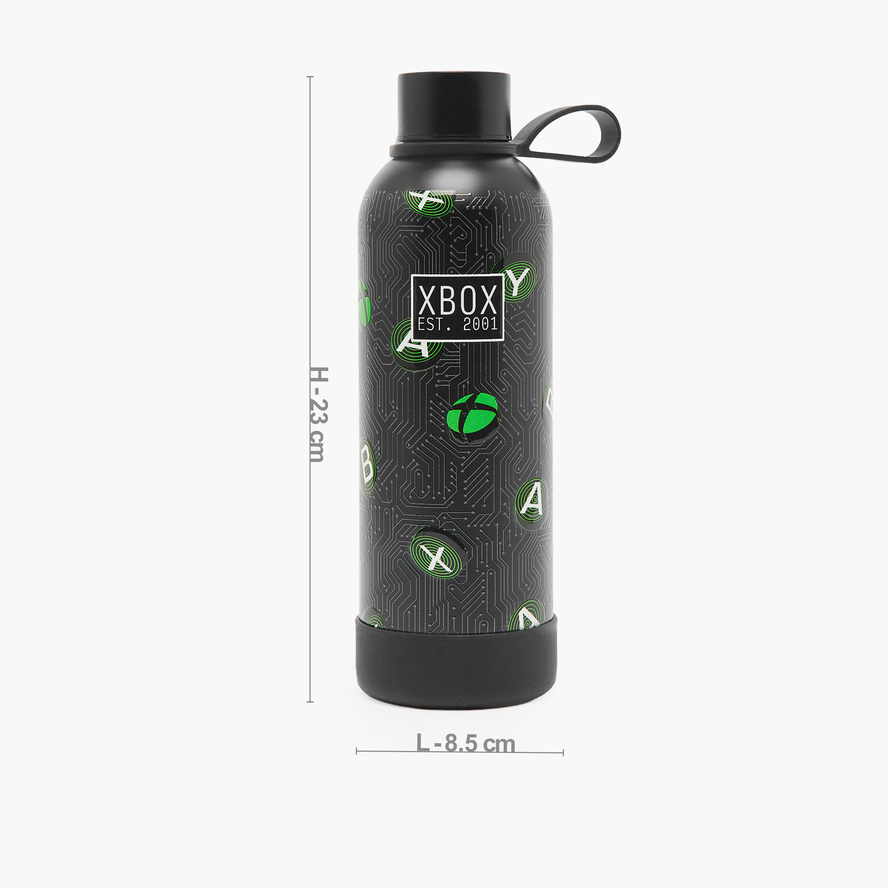 قارورة مياه ستانلس ستيل بطبعات أكس بوكس وحلقة مقبض من مايكروسوفت-school-waterbottles-image-3