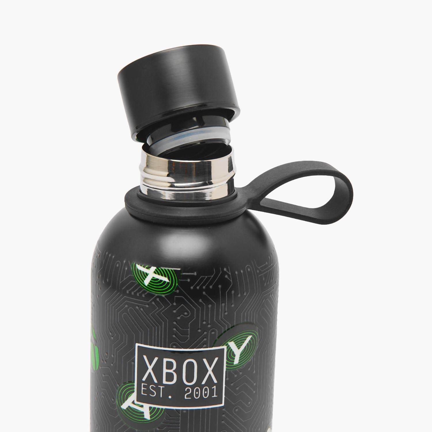 قارورة مياه ستانلس ستيل بطبعات أكس بوكس وحلقة مقبض من مايكروسوفت-school-waterbottles-image-6