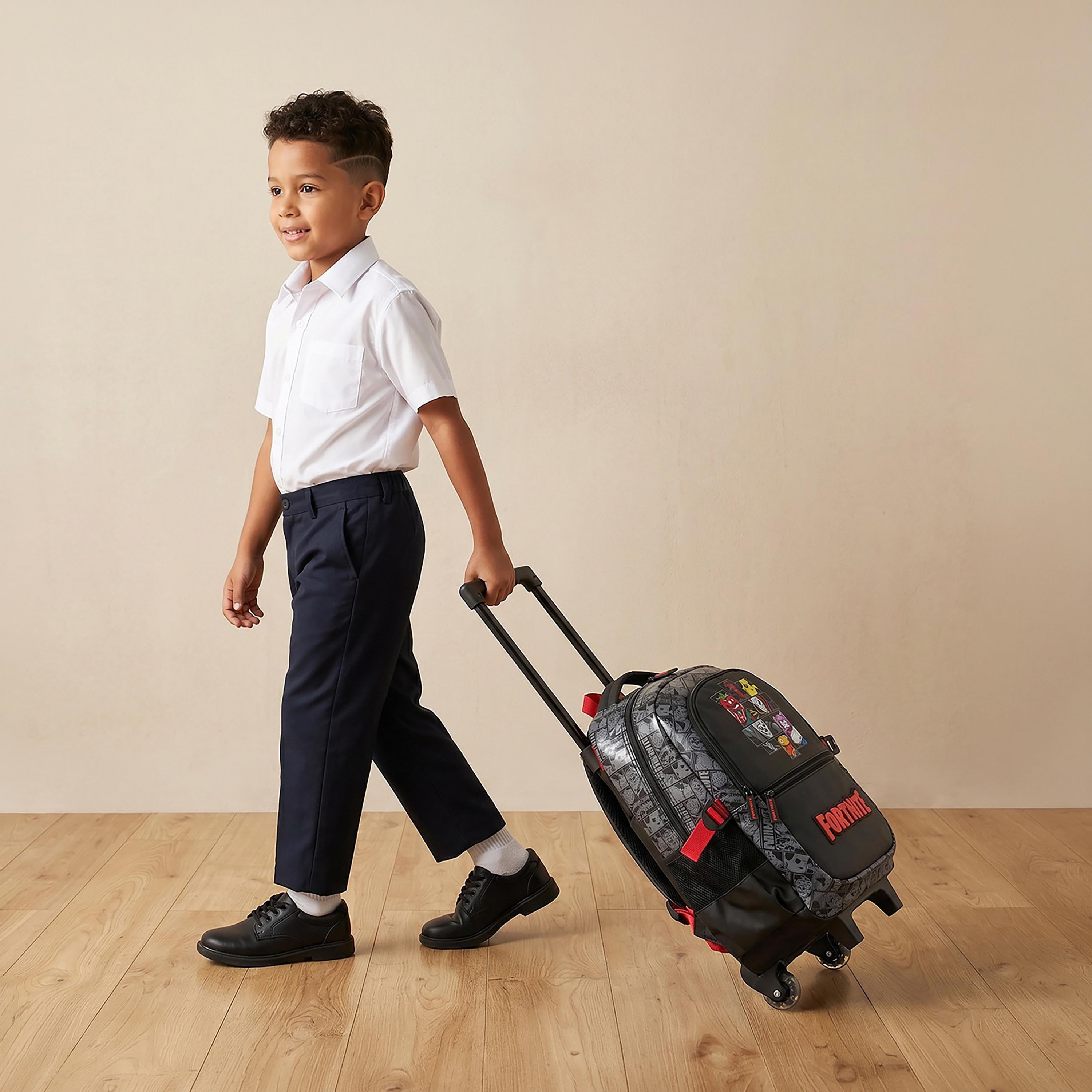 Fortnite Printed Trolley Bag for Boys 5-8 Years Retractable Handle - 16 inches-school-bagsandbackpacks-trolleybags-image-4