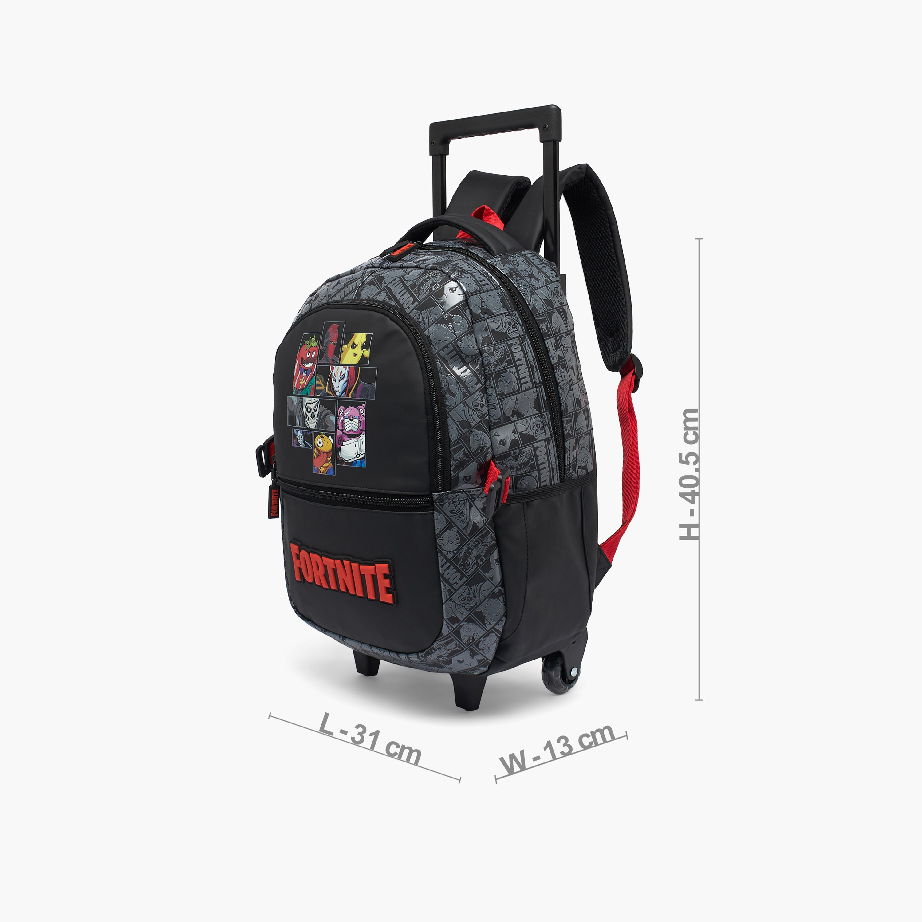 Fortnite Printed Trolley Bag for Boys 5-8 Years Retractable Handle - 16 inches-school-bagsandbackpacks-trolleybags-image-9