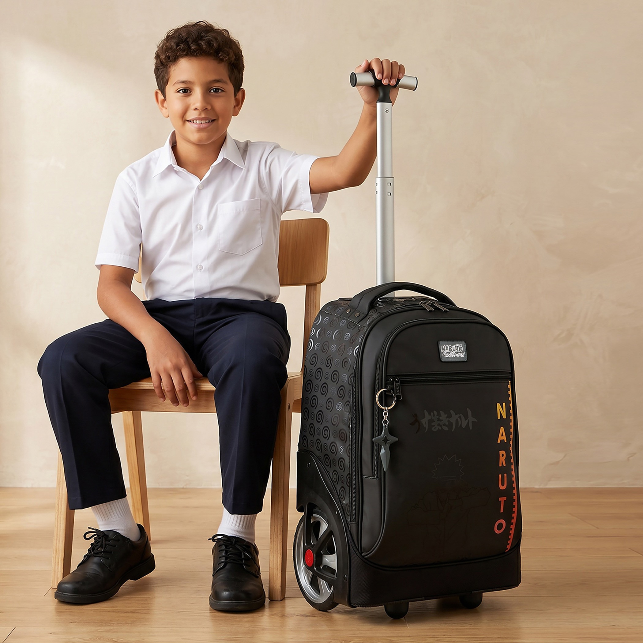 Naruto Printed Trolley Bag for Boys 8-12 Years Retractable Handle - 16 inches-school-bagsandbackpacks-trolleybags-image-3