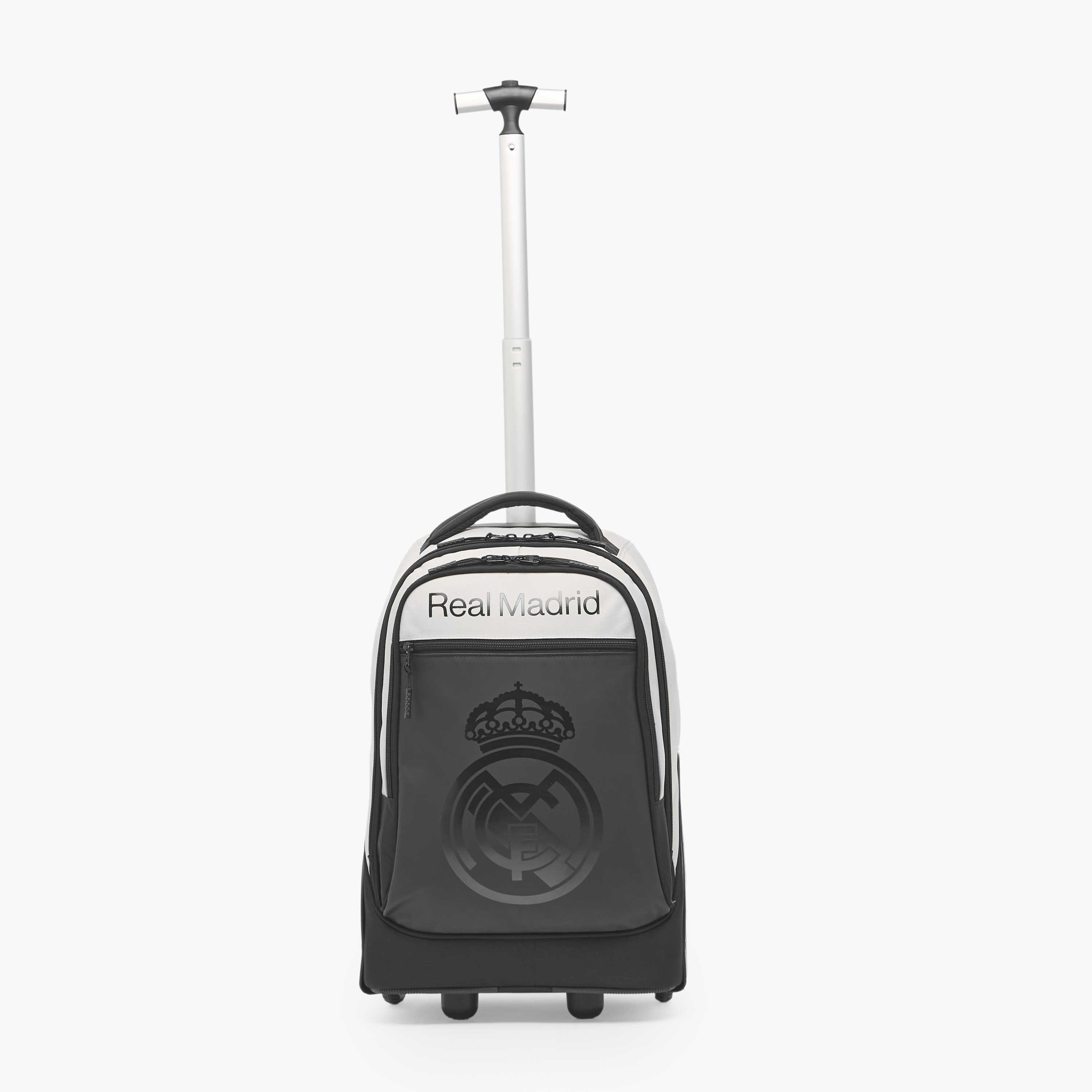 Real Madrid Logo Print Trolley Bag for Boys 8-12 Years Retractable Handle - 18 inches-school-bagsandbackpacks-trolleybags-image-5