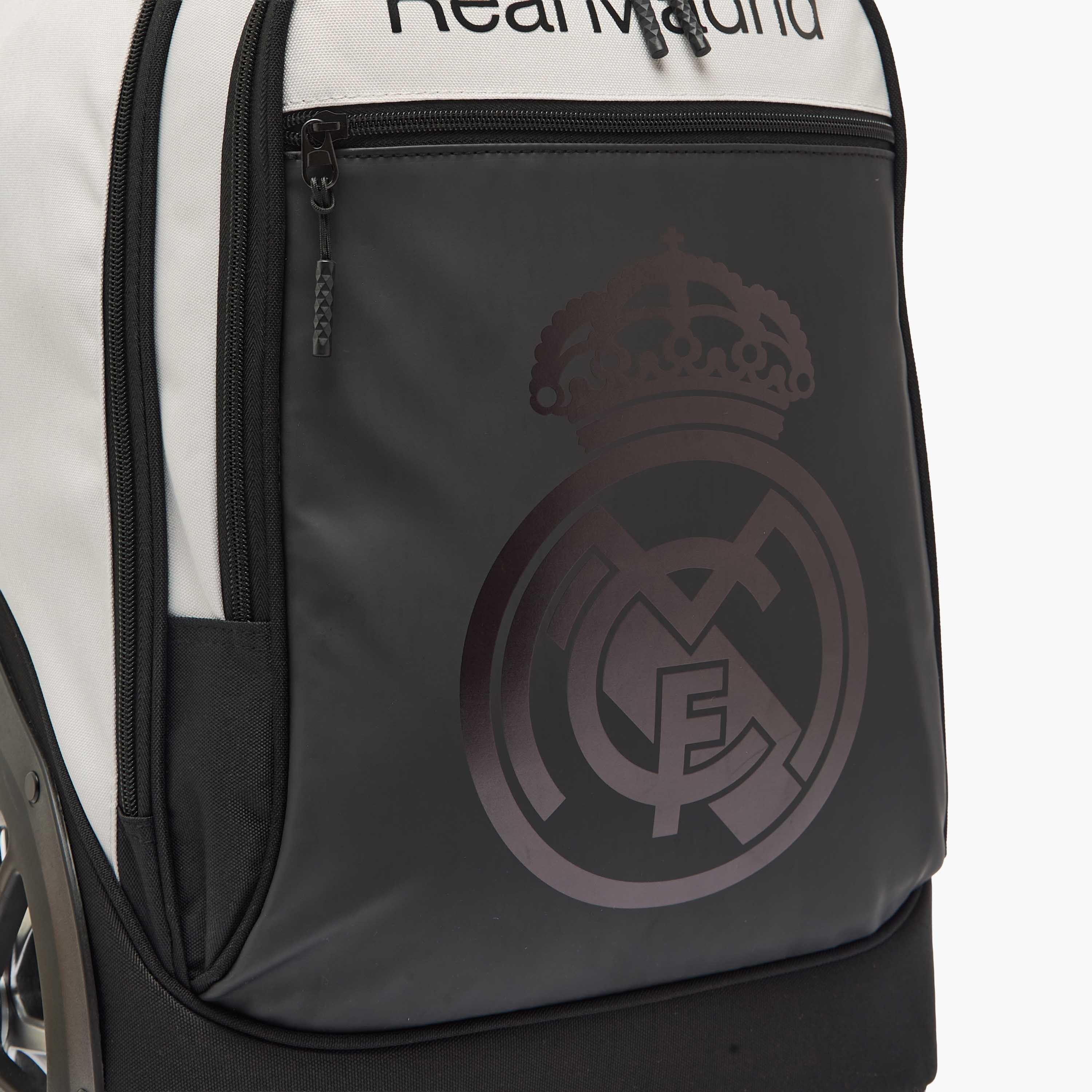 Real Madrid Logo Print Trolley Bag for Boys 8-12 Years Retractable Handle - 18 inches-school-bagsandbackpacks-trolleybags-image-6