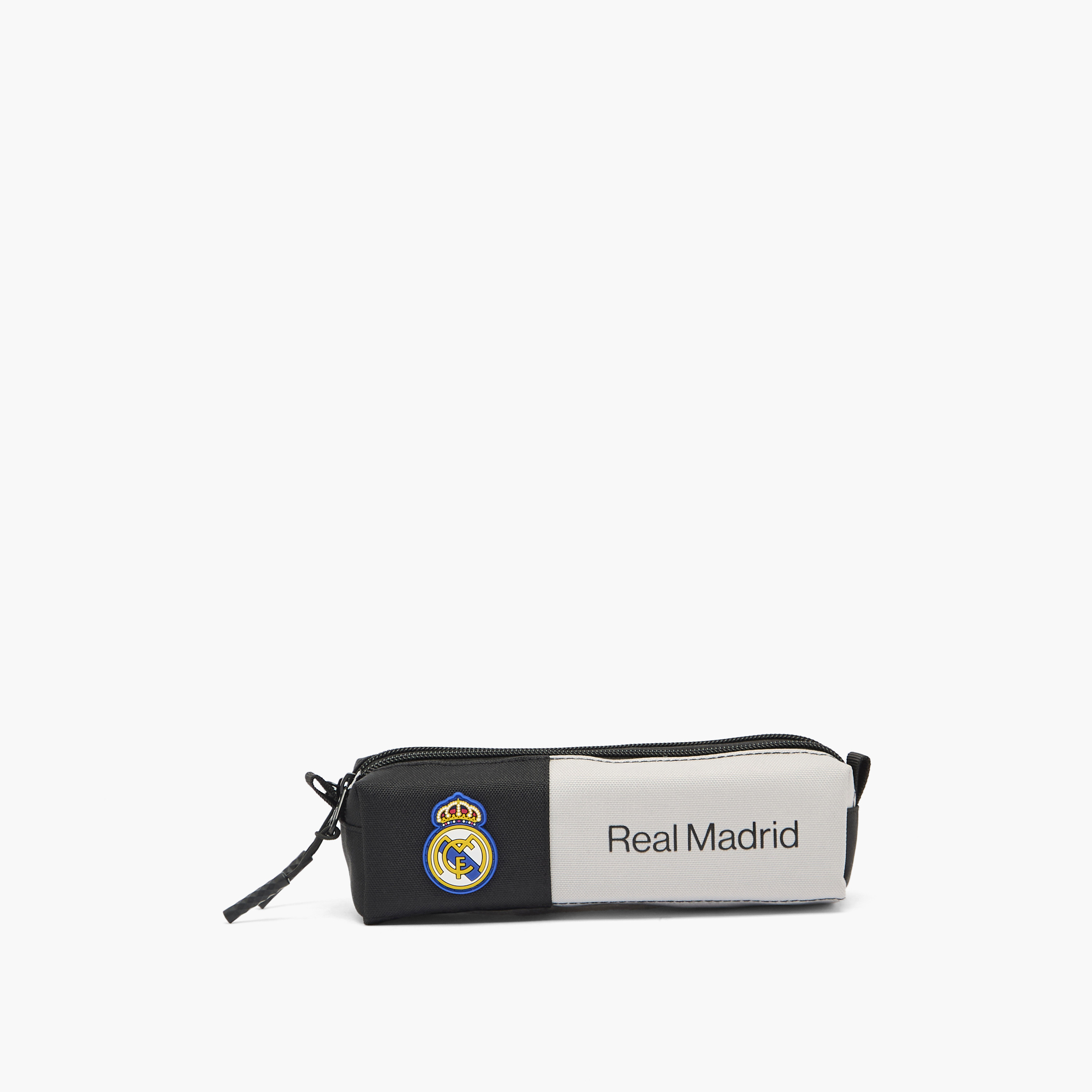 مقلمة بقسمين وزخارف شعار ريال مدريد-school-stationery-pencilcases-image-1