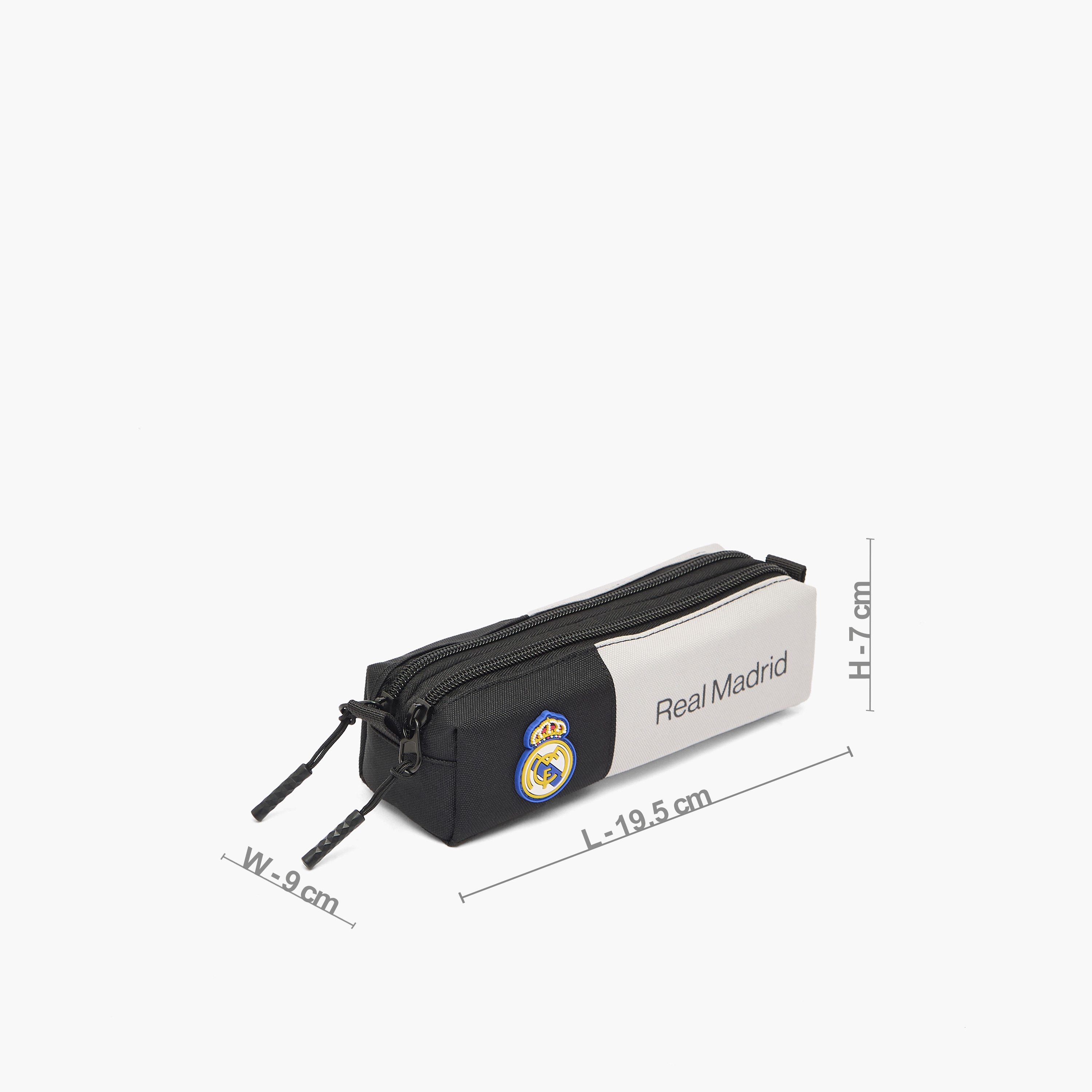 مقلمة بقسمين وزخارف شعار ريال مدريد-school-stationery-pencilcases-image-4