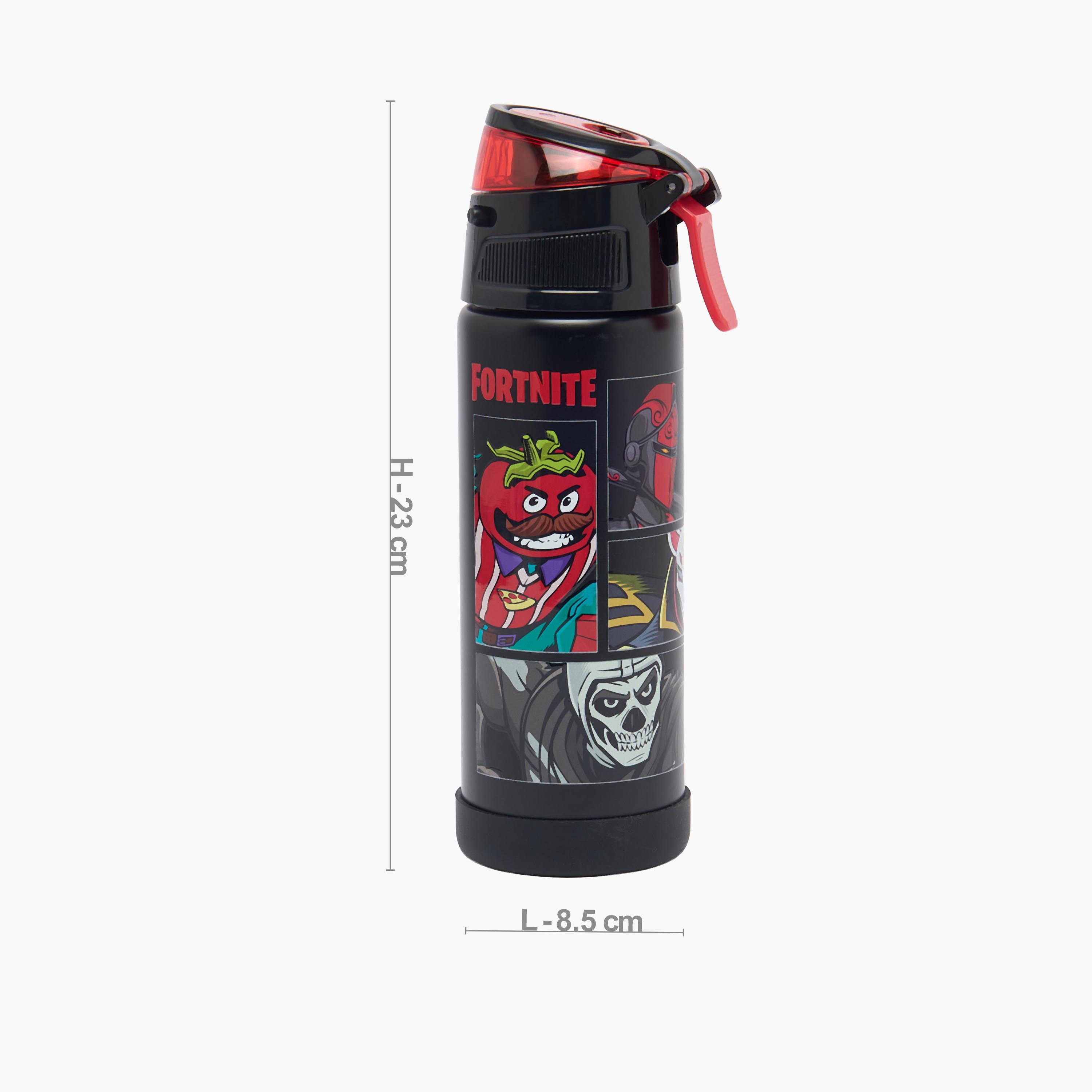 قارورة مياه ستانلس ستيل بطبعات وفوهة وغطاء قلاب من فورتنايت-school-waterbottles-image-3