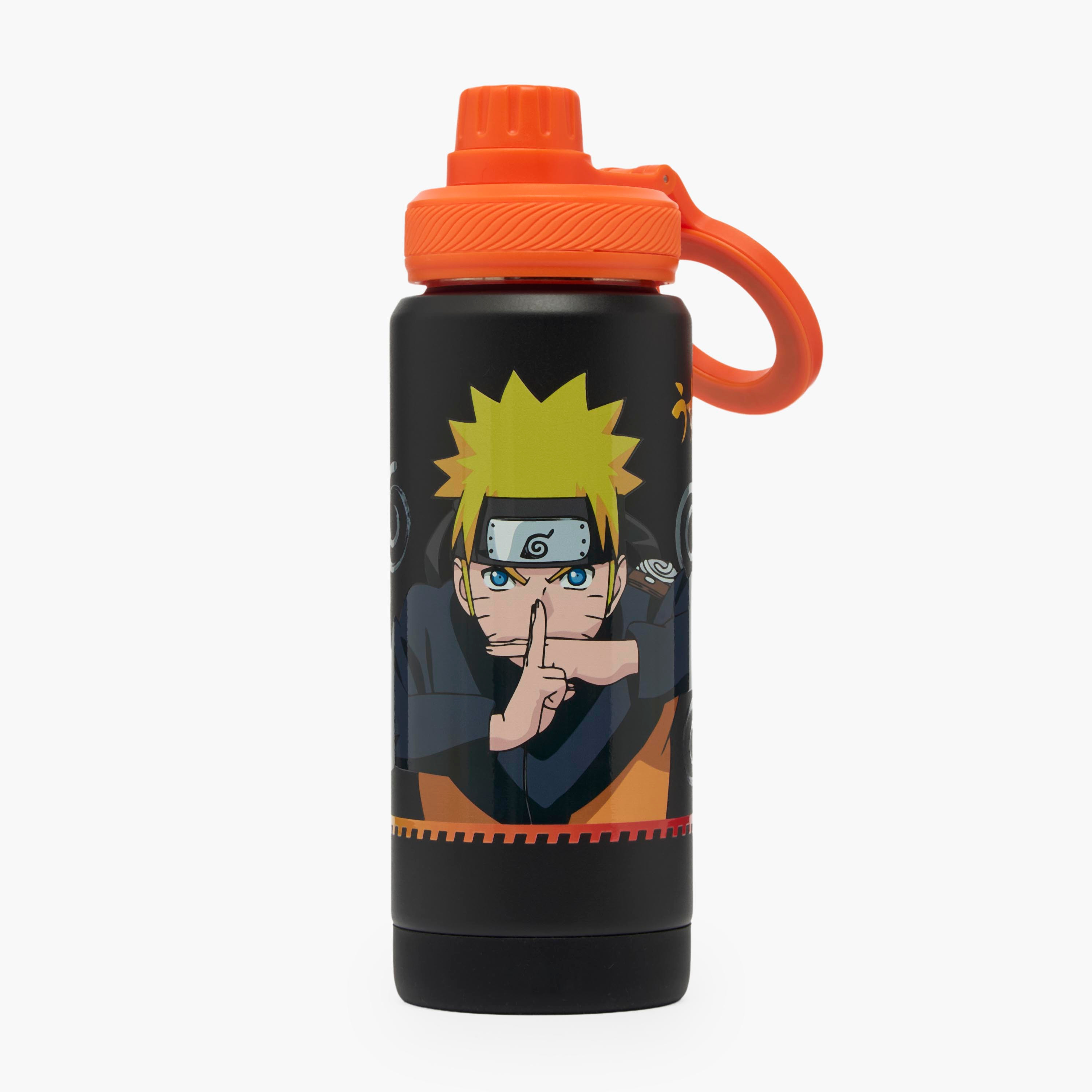 قارورة مياه من الستانلس ستيل بطبعات ناروتو وغطاء بحلقة حمل من تي في طوكيو-school-waterbottles-image-1