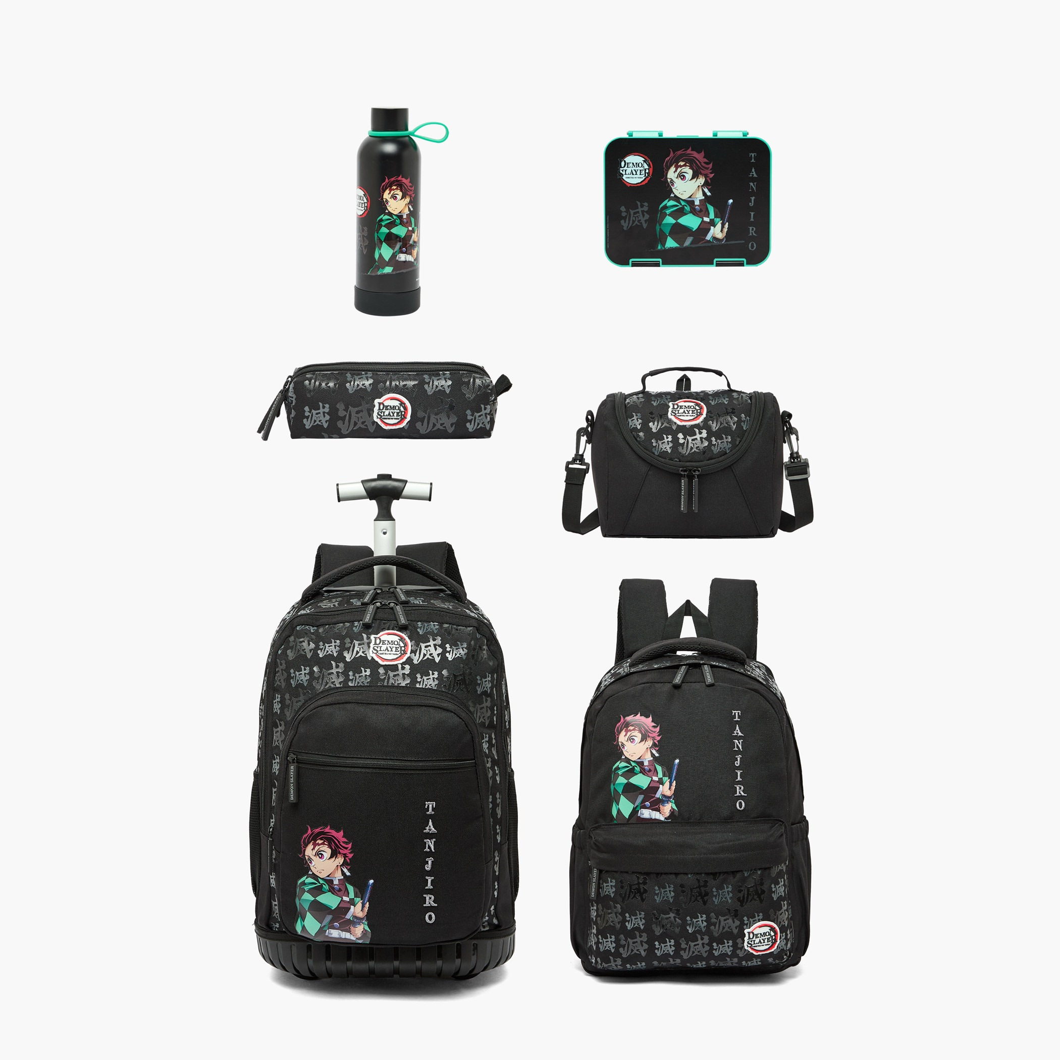 Demon Slayer Graphic Print Bento Lunch Box for Boys with Clip Lock Lid-school-lunchessentials-lunchboxes-image-12
