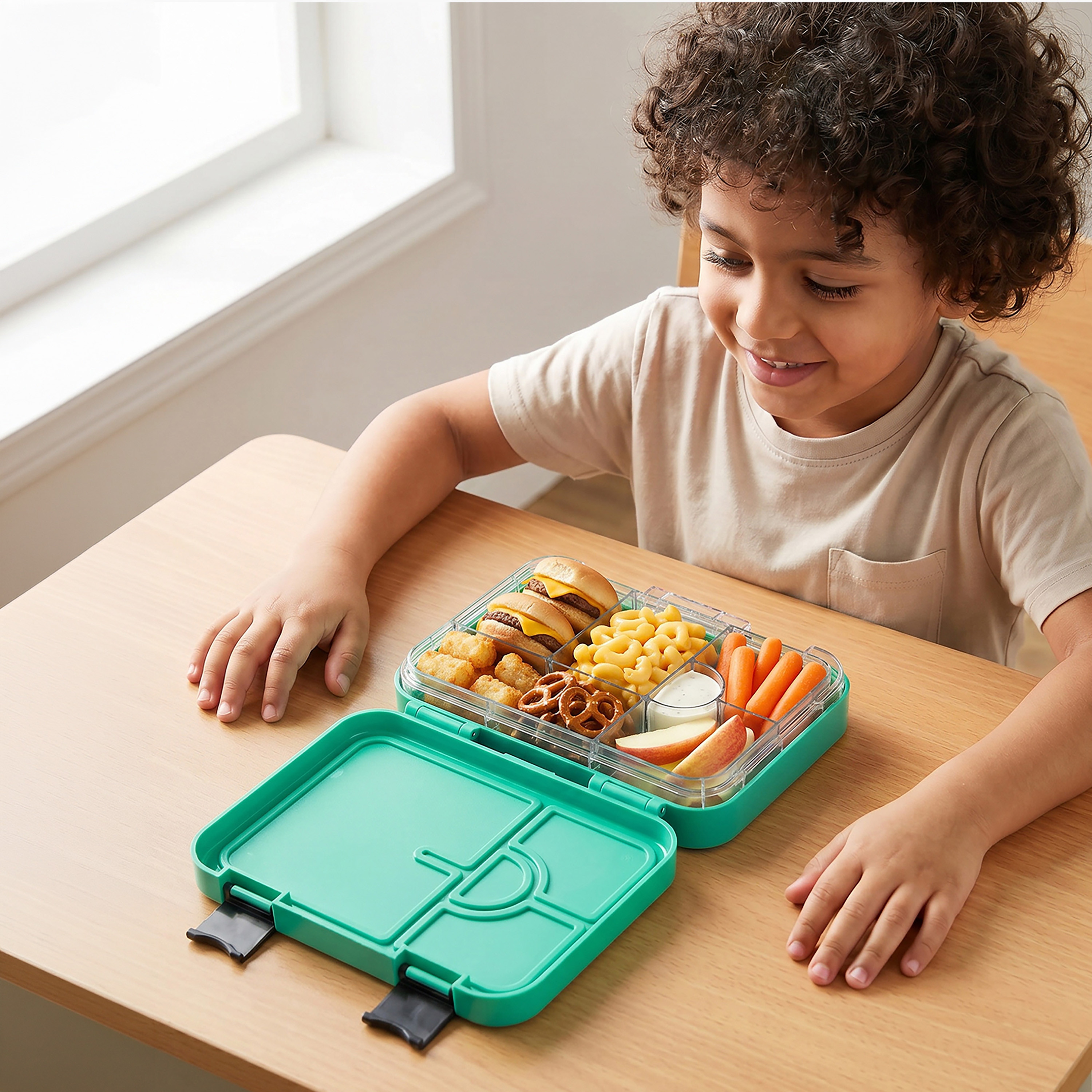 Demon Slayer Graphic Print Bento Lunch Box for Boys with Clip Lock Lid-school-lunchessentials-lunchboxes-image-3