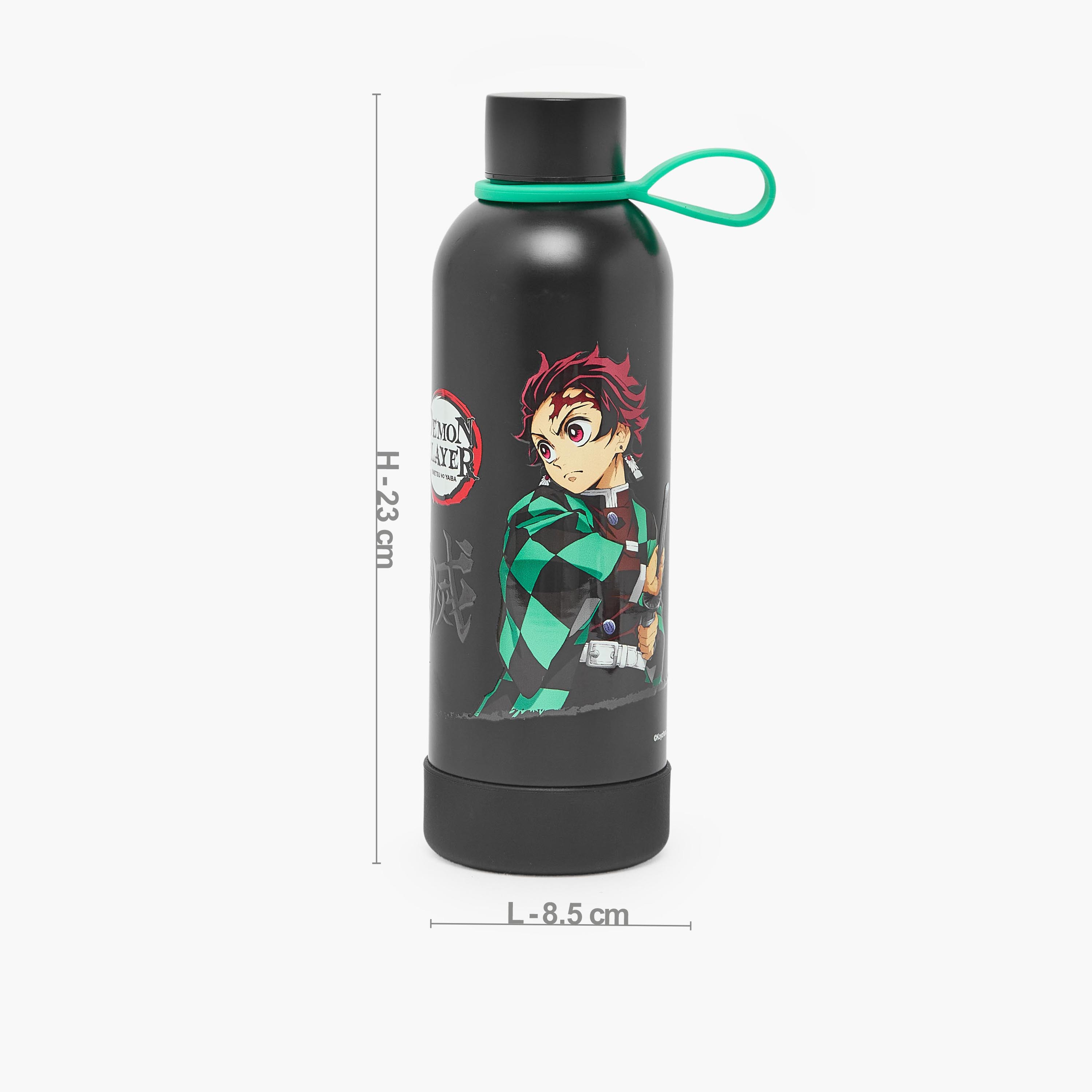 قارورة مياه ستانلس ستيل بفوهة واسعة ومقبض حلقة وطبعات ديمون سلاير-school-waterbottles-image-3
