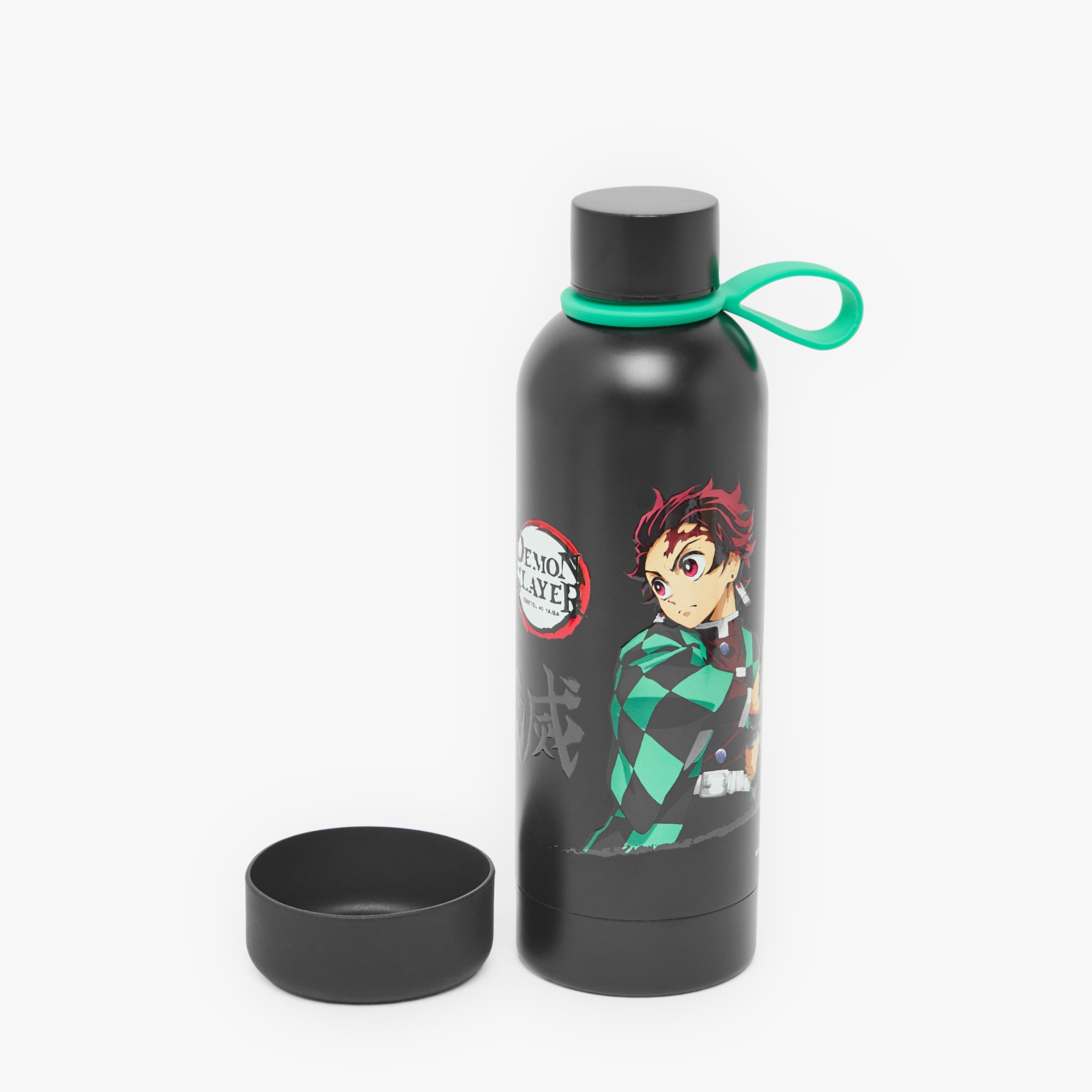 قارورة مياه ستانلس ستيل بفوهة واسعة ومقبض حلقة وطبعات ديمون سلاير-school-waterbottles-image-8