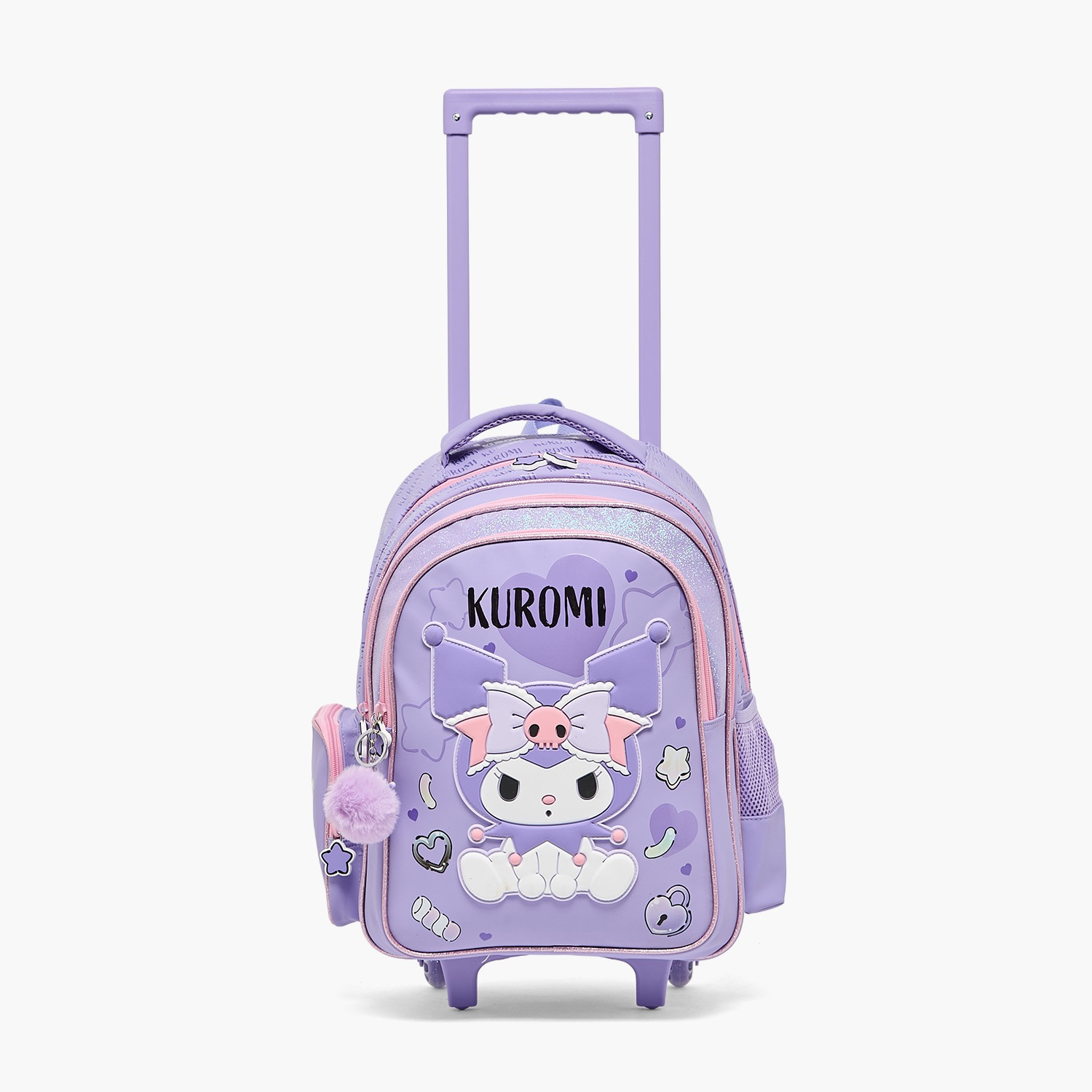 Sanrio Kuromi Print Trolley Bag for Girls 5-8 Years Retractable Handle - 19 inches-school-bagsandbackpacks-trolleybags-image-2