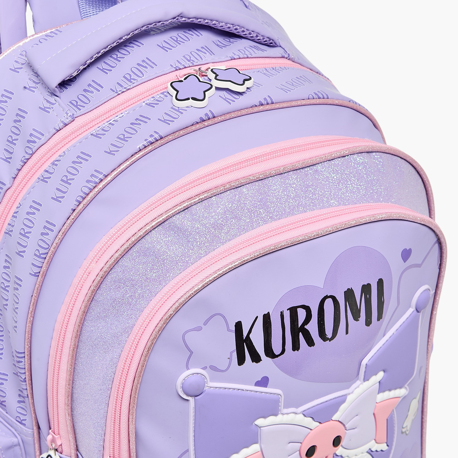 Sanrio Kuromi Print Trolley Bag for Girls 5-8 Years Retractable Handle - 19 inches-school-bagsandbackpacks-trolleybags-image-3