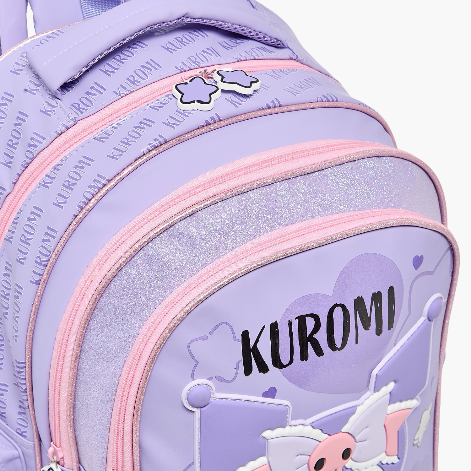 شنطة ترولي بطبعات كورومي ومقبض قابل للسحب للبنات من 5 - 8 سنوات من سانريو - 19 بوصة-school-bagsandbackpacks-trolleybags-image-5