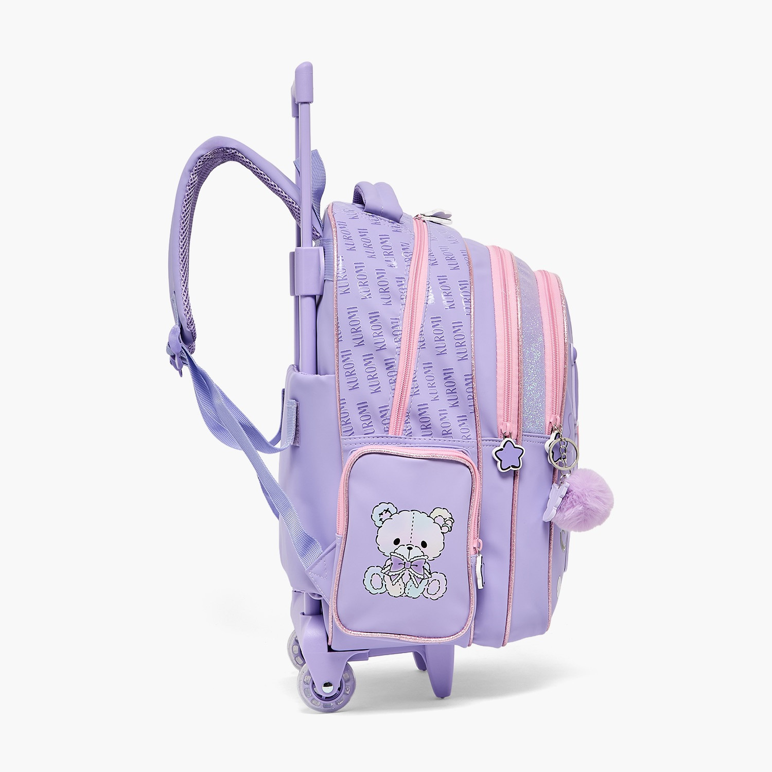 Sanrio Kuromi Print Trolley Bag for Girls 5-8 Years Retractable Handle - 19 inches-school-bagsandbackpacks-trolleybags-image-7