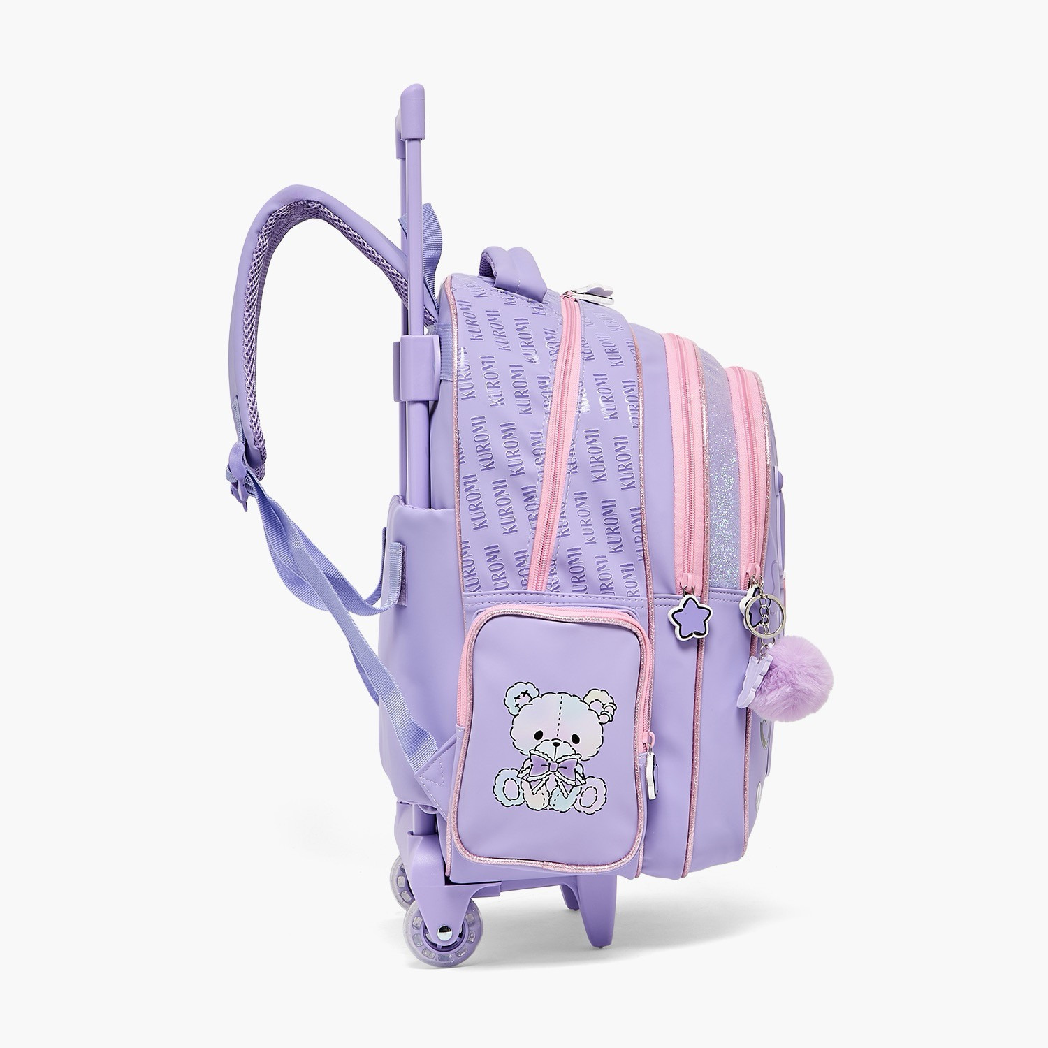 شنطة ترولي بطبعات كورومي ومقبض قابل للسحب للبنات من 5 - 8 سنوات من سانريو - 19 بوصة-school-bagsandbackpacks-trolleybags-image-8