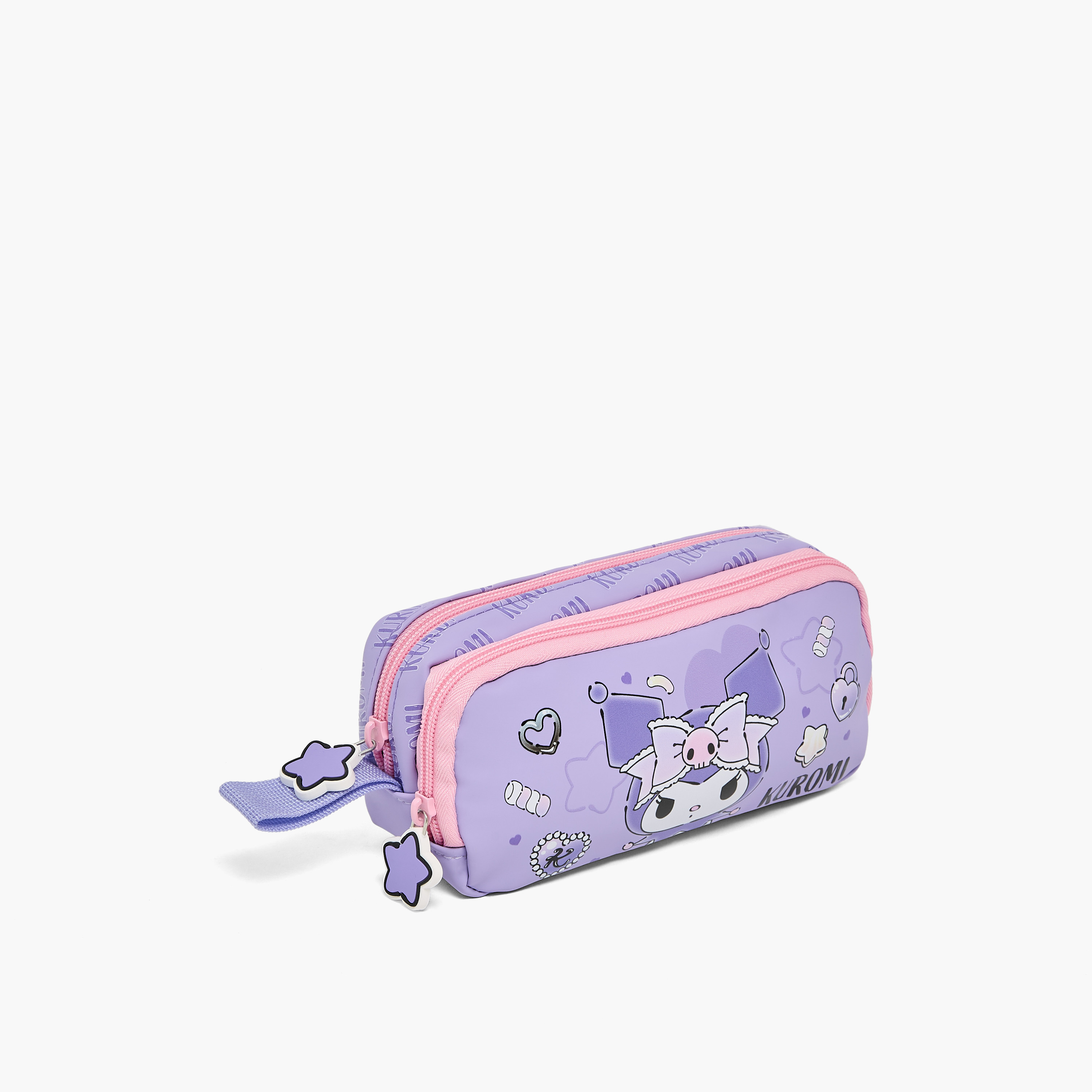 Sanrio Kuromi Print Pencil Pouch with 2 Compartment-school-stationery-pencilcases-image-2