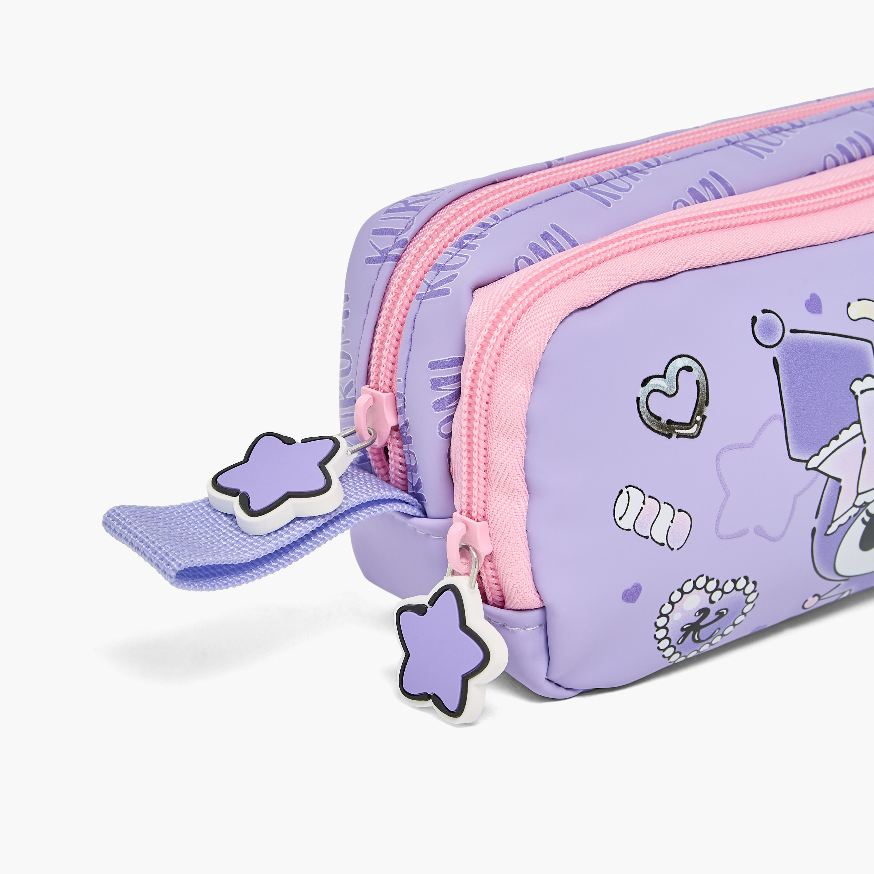 Sanrio Kuromi Print Pencil Pouch with 2 Compartment-school-stationery-pencilcases-image-5
