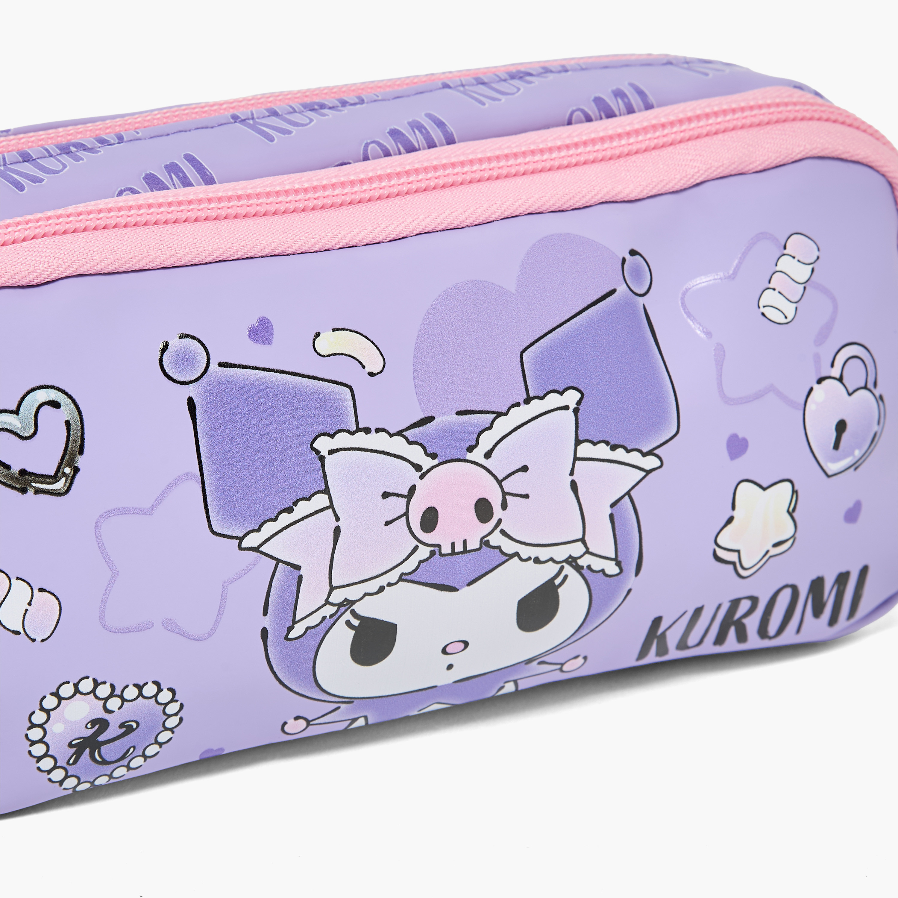 Sanrio Kuromi Print Pencil Pouch with 2 Compartment-school-stationery-pencilcases-image-6