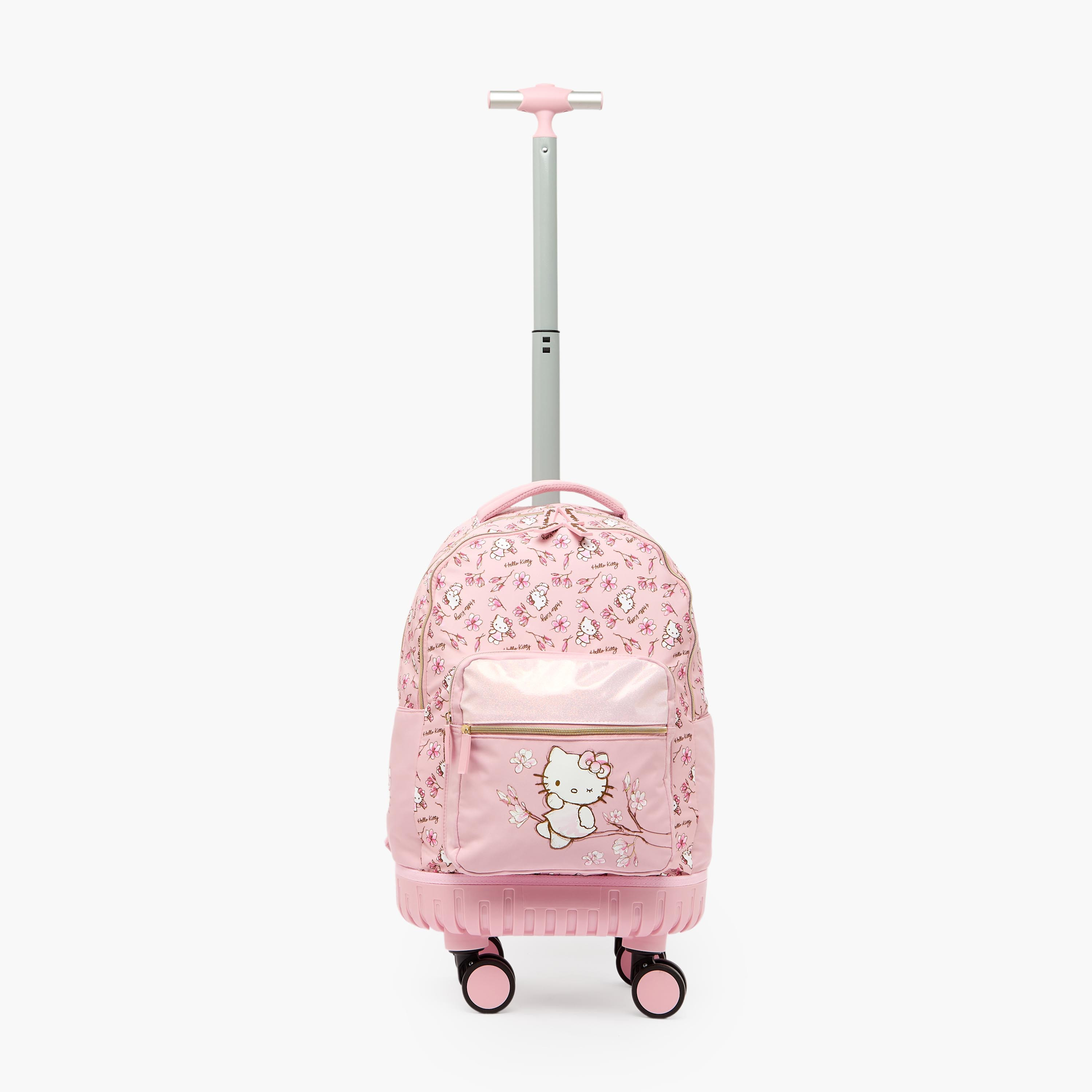 شنطة ترولي بطبعة هيلو كيتي للبنات من 8-12 سنة مع عجلات متينة من سانريو - 18 بوصة-school-bagsandbackpacks-trolleybags-image-2