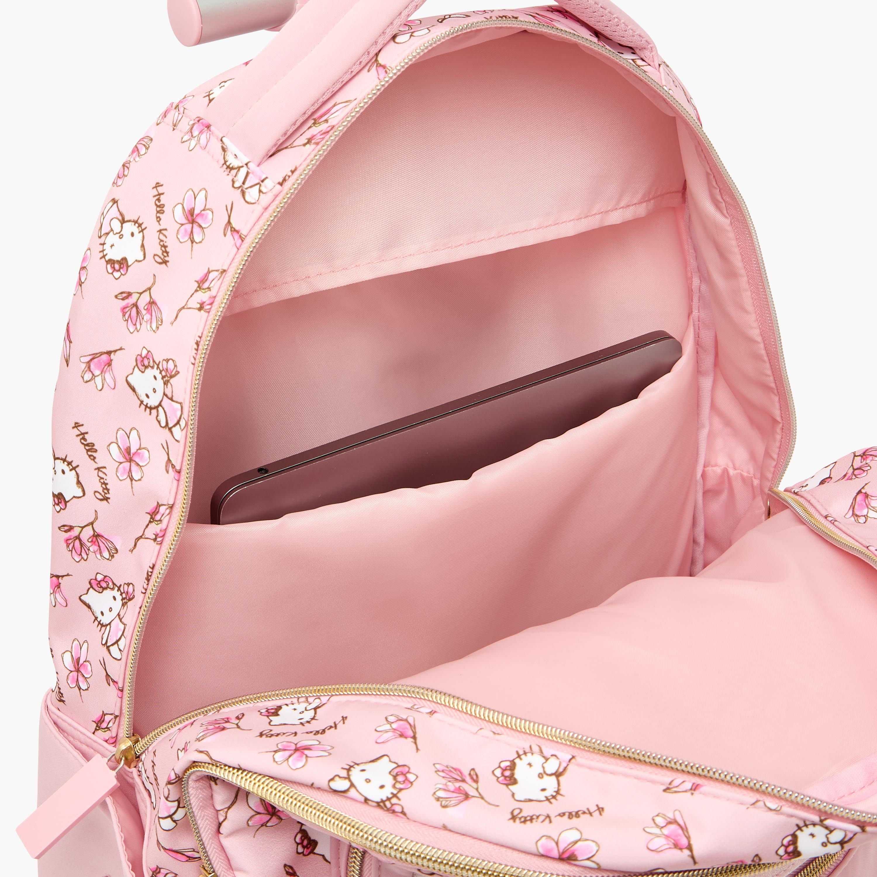 شنطة ترولي بطبعة هيلو كيتي للبنات من 8-12 سنة مع عجلات متينة من سانريو - 18 بوصة-school-bagsandbackpacks-trolleybags-image-5